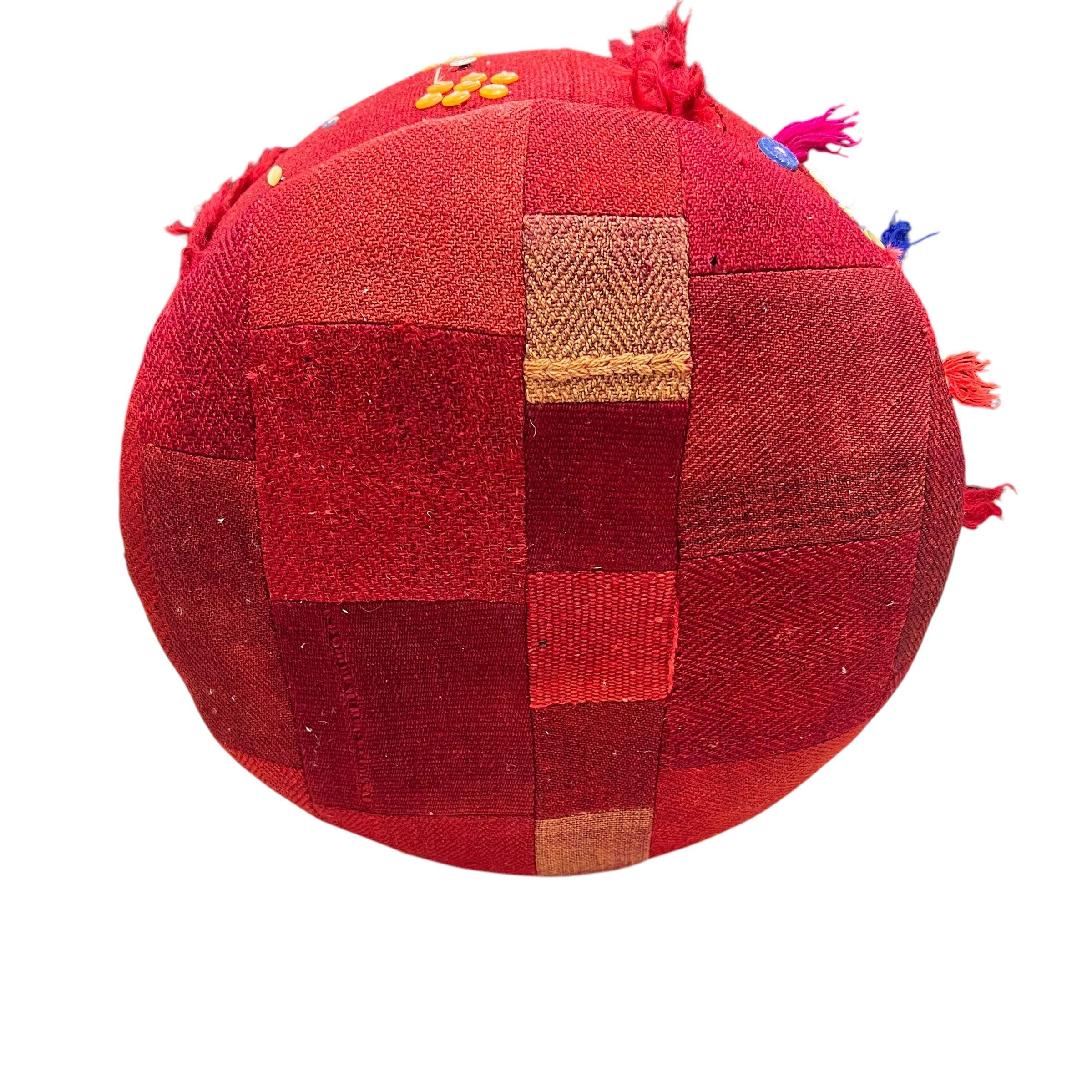 Vintage Kilim Round Ottoman