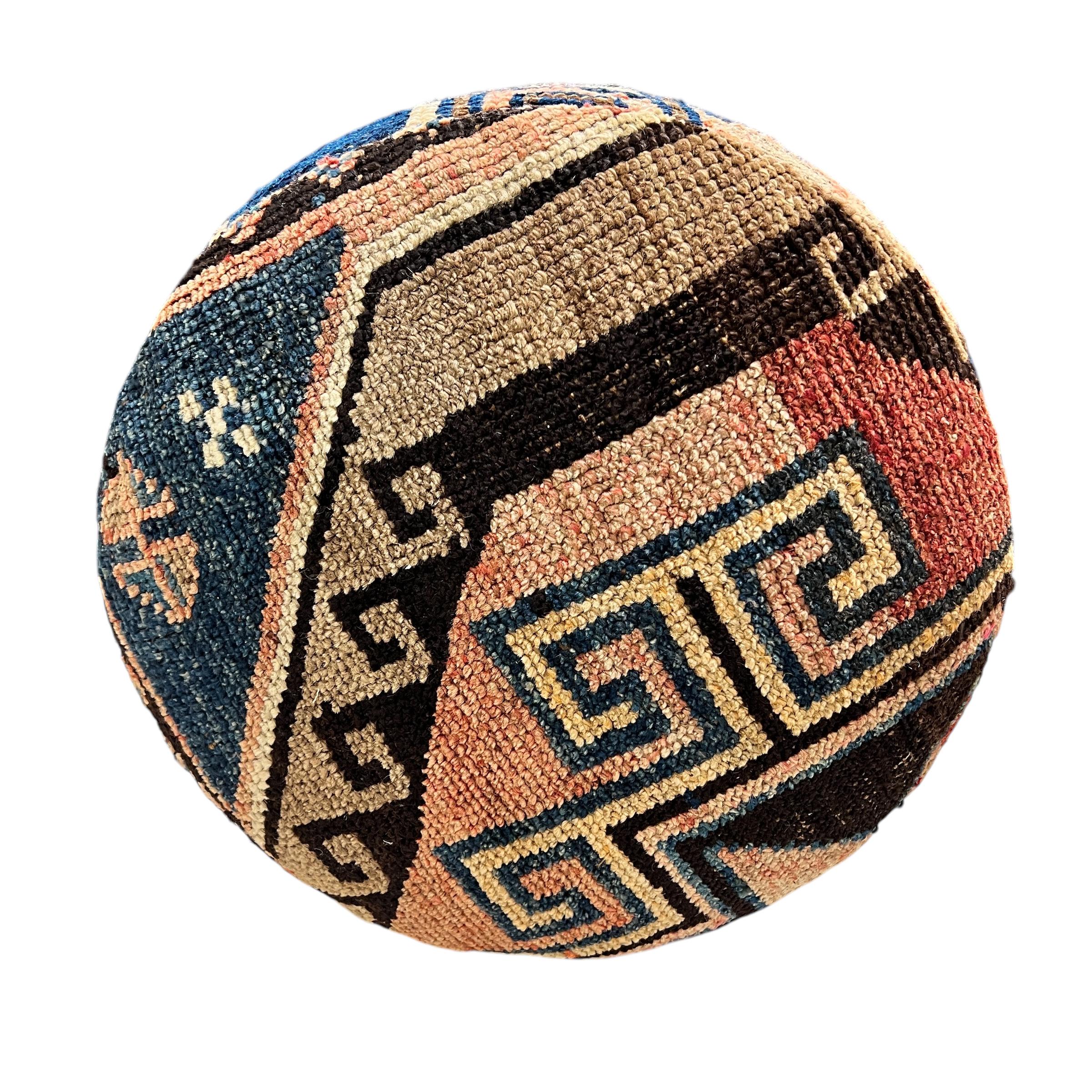 Vintage Carpet Medium Round Ottoman