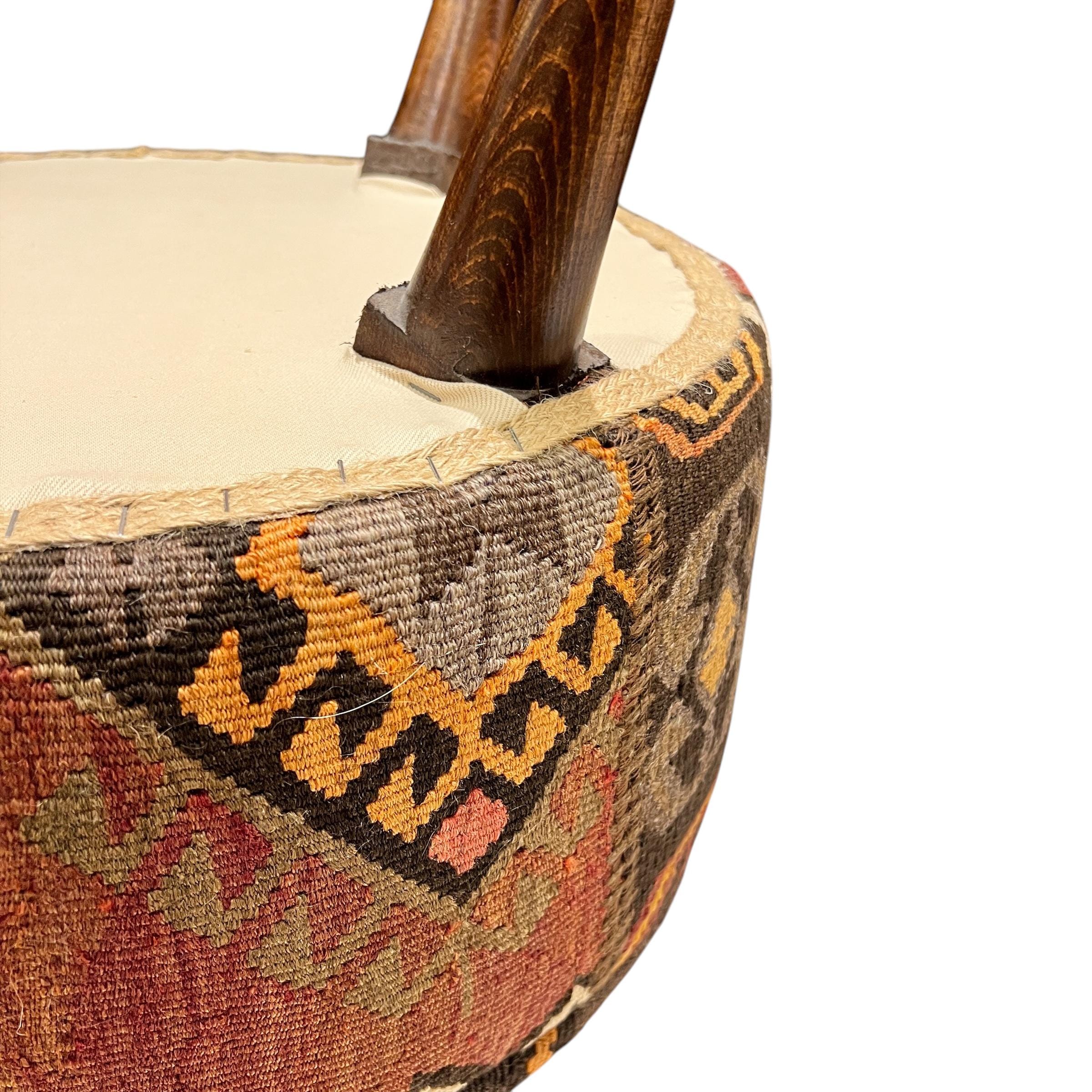 Vintage Kilim Medium Round Ottoman