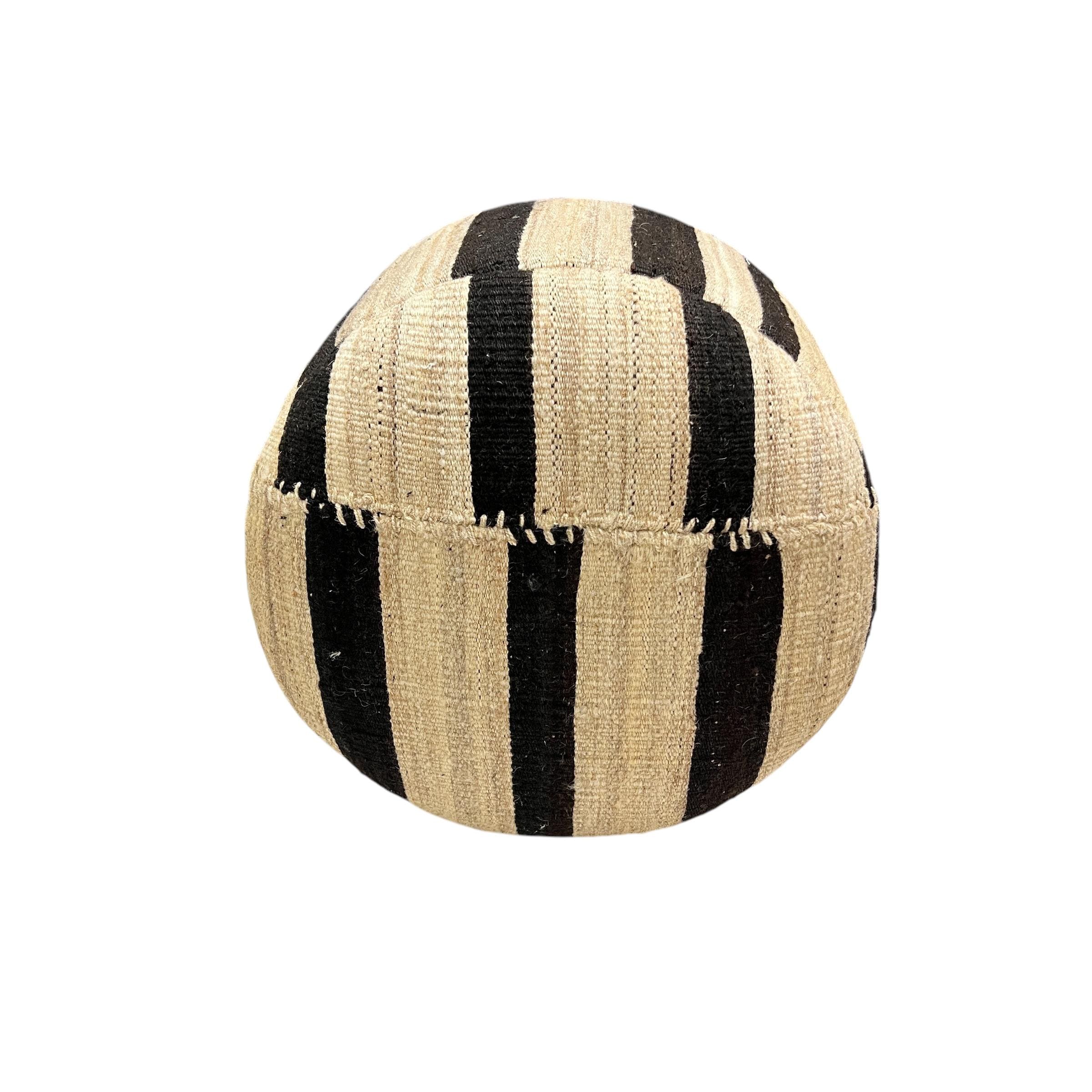 Stripe Kilim Small Round Ottoman