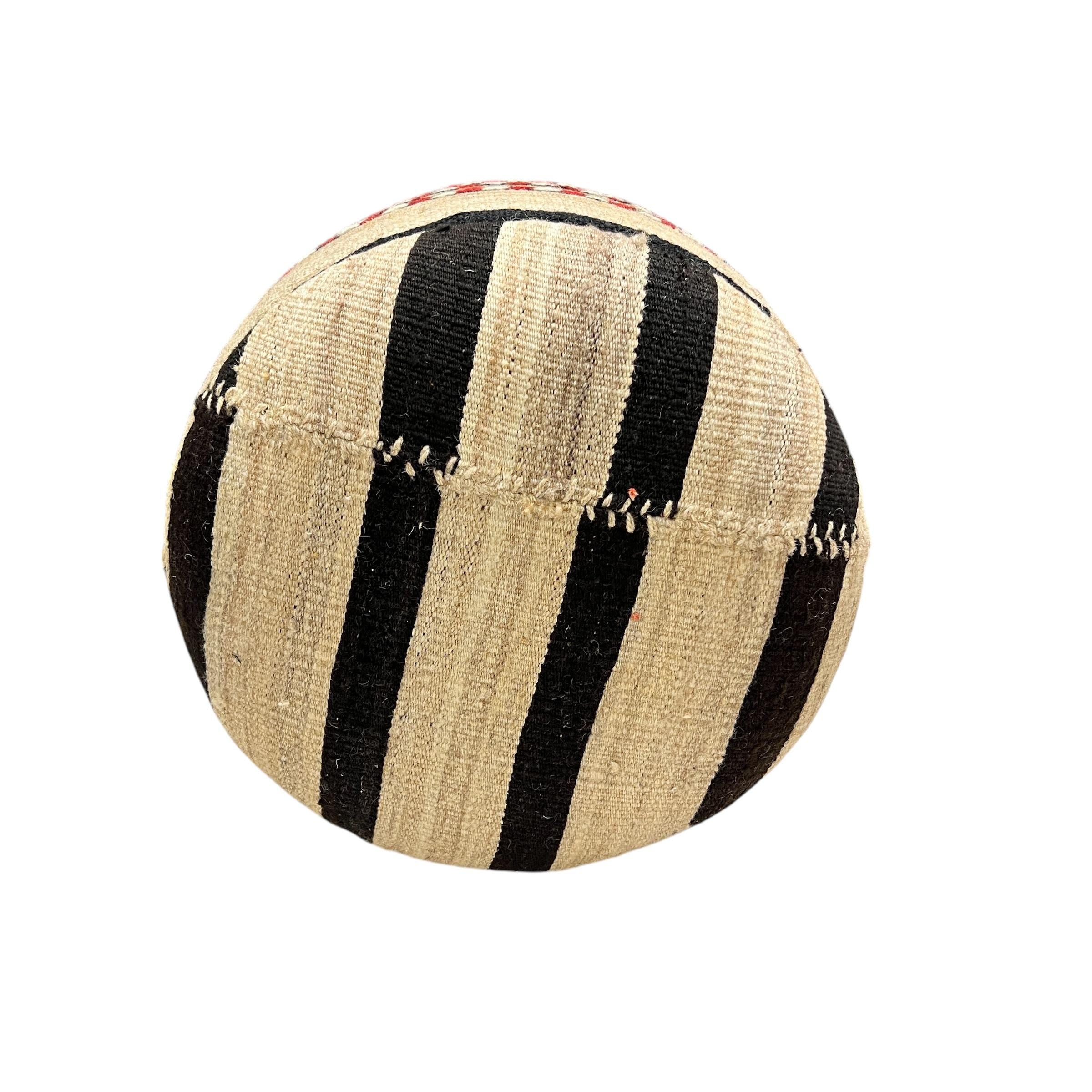 Stripe Kilim Small Round Ottoman