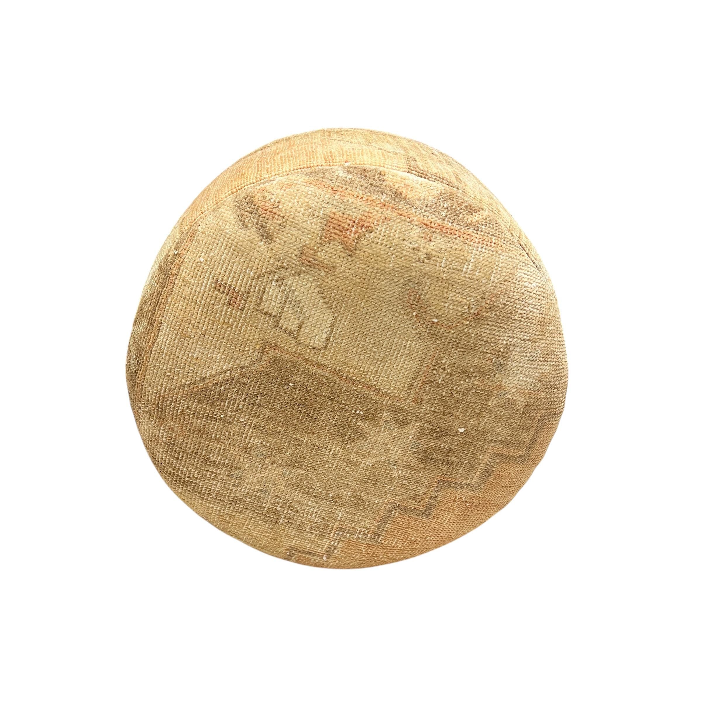 Small Vintage Carpet Round Ottoman