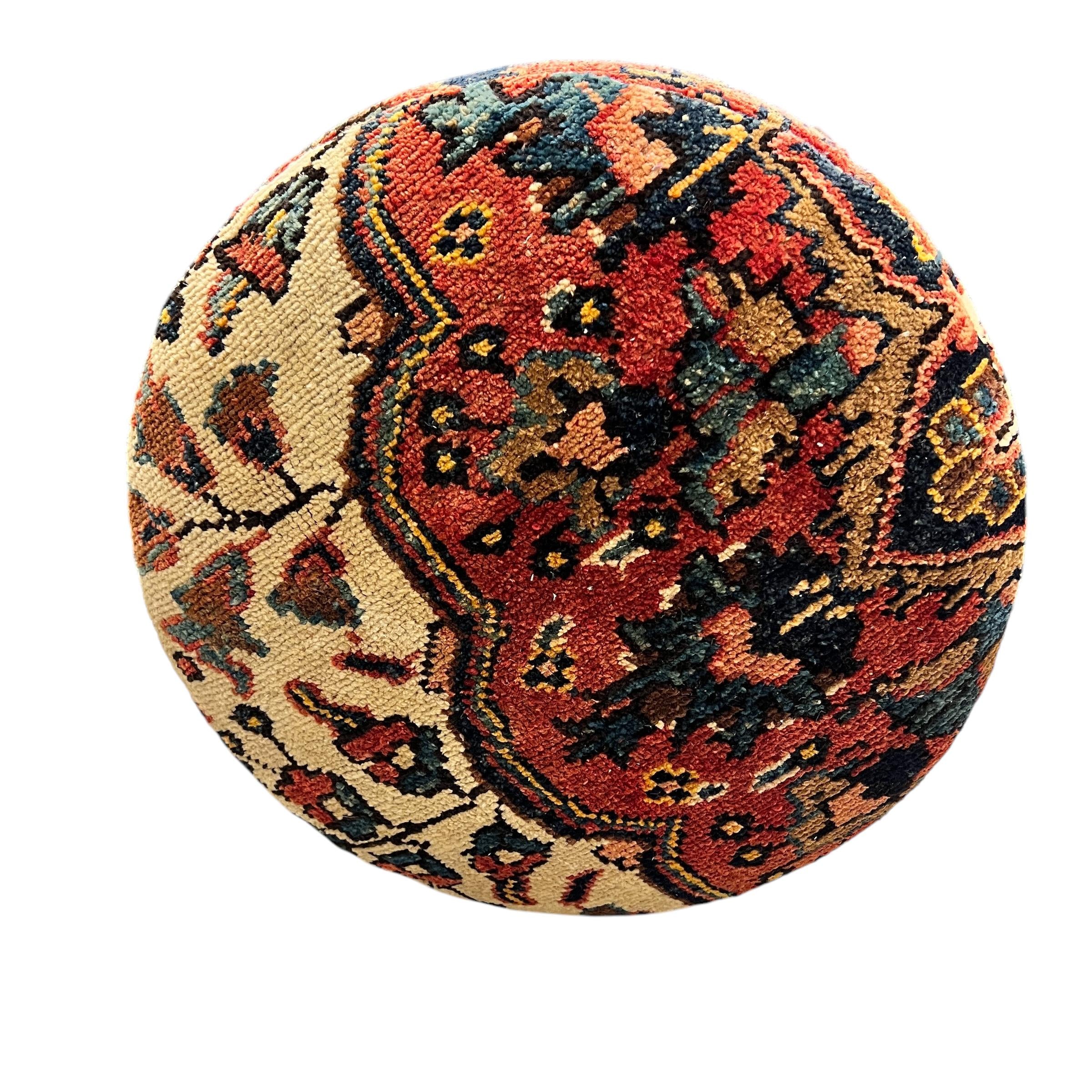 Vintage Carpet Medium Round Ottoman