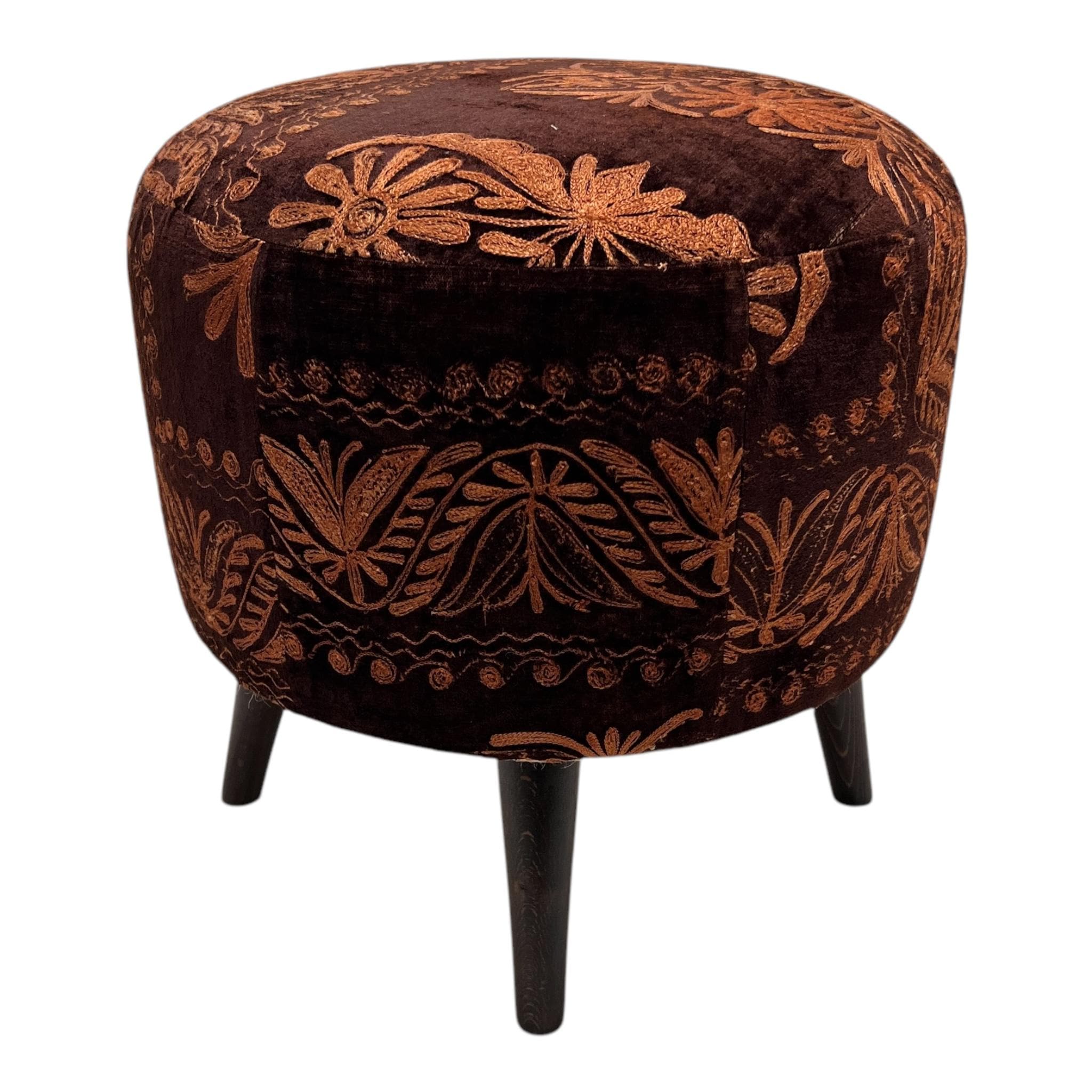 Vintage Suzani Small Round Ottoman
