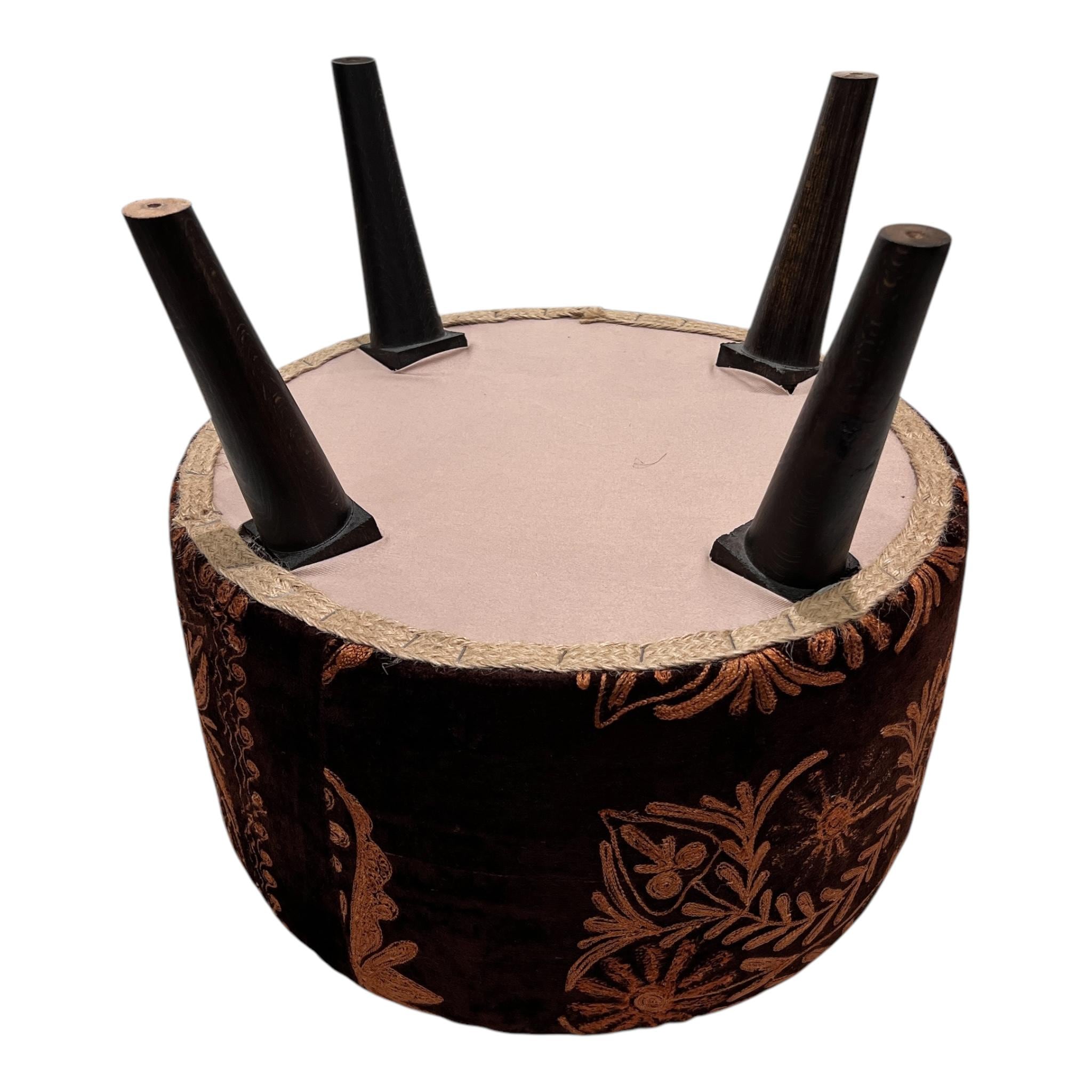 Vintage Suzani Small Round Ottoman