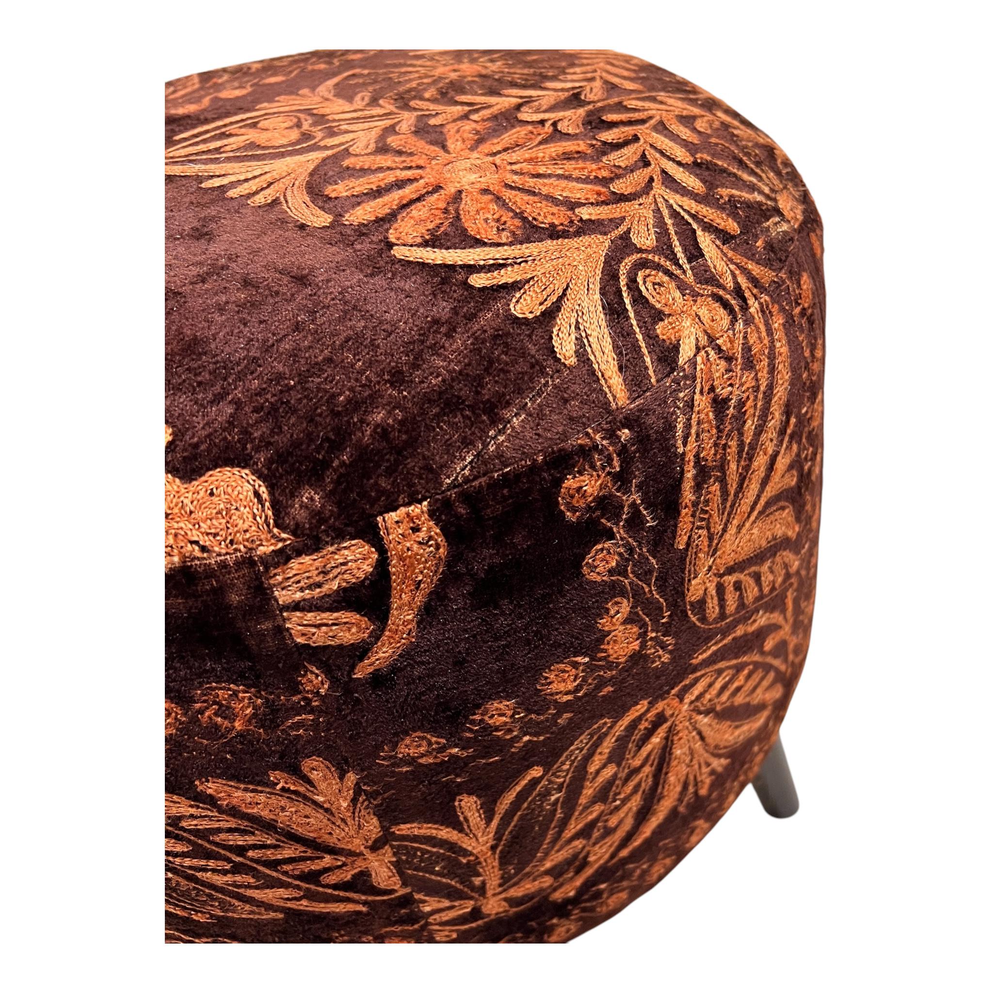 Vintage Suzani Small Round Ottoman