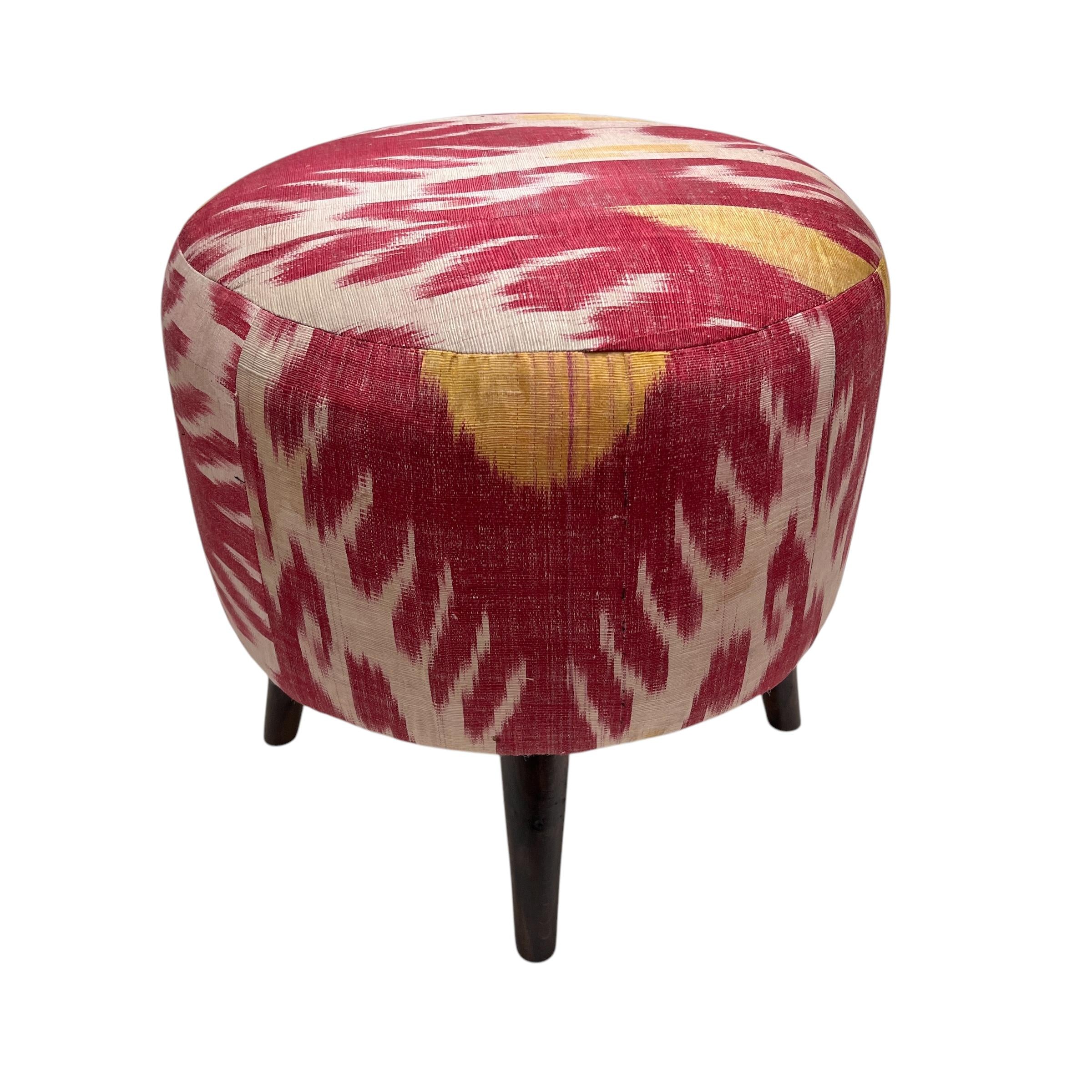 Pair of Silk Ikat Ottoman