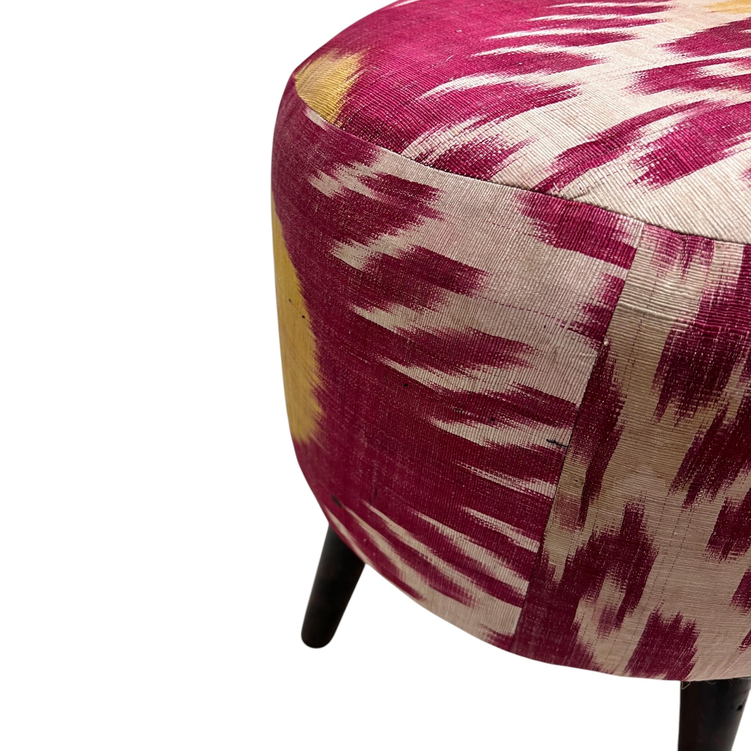 Pair of Silk Ikat Ottoman