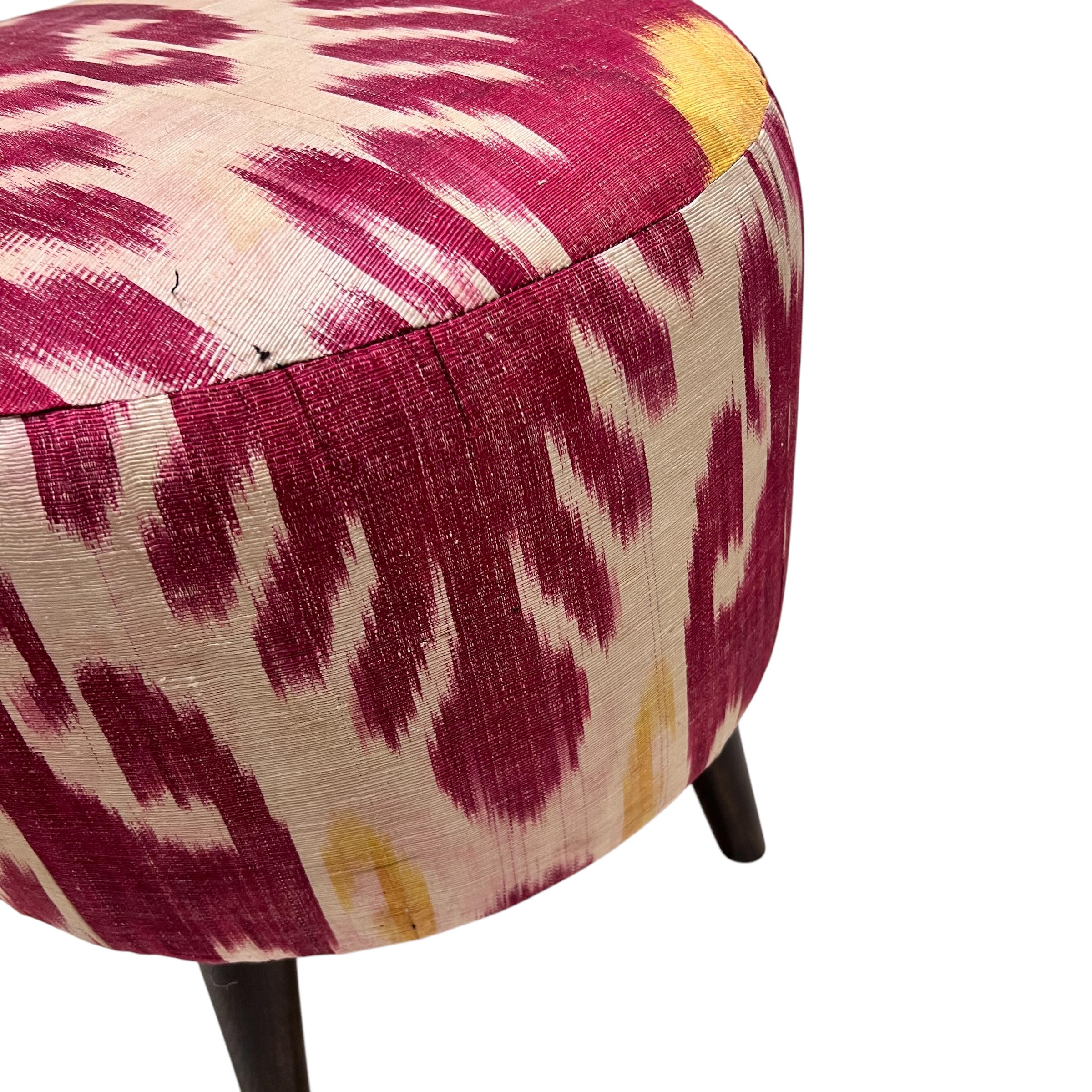 Pair of Silk Ikat Ottoman