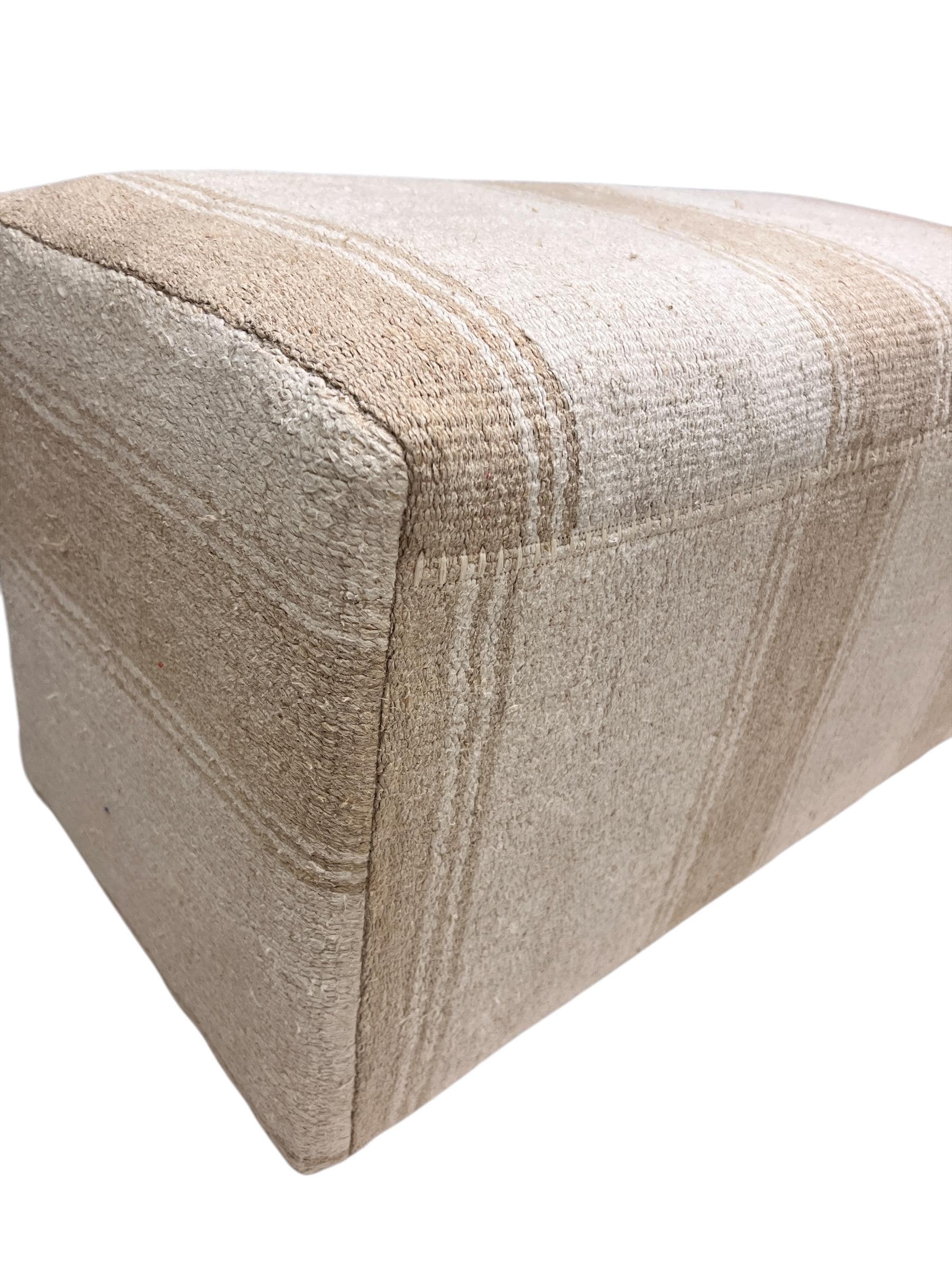 Vintage Hemp Rectangular Ottoman