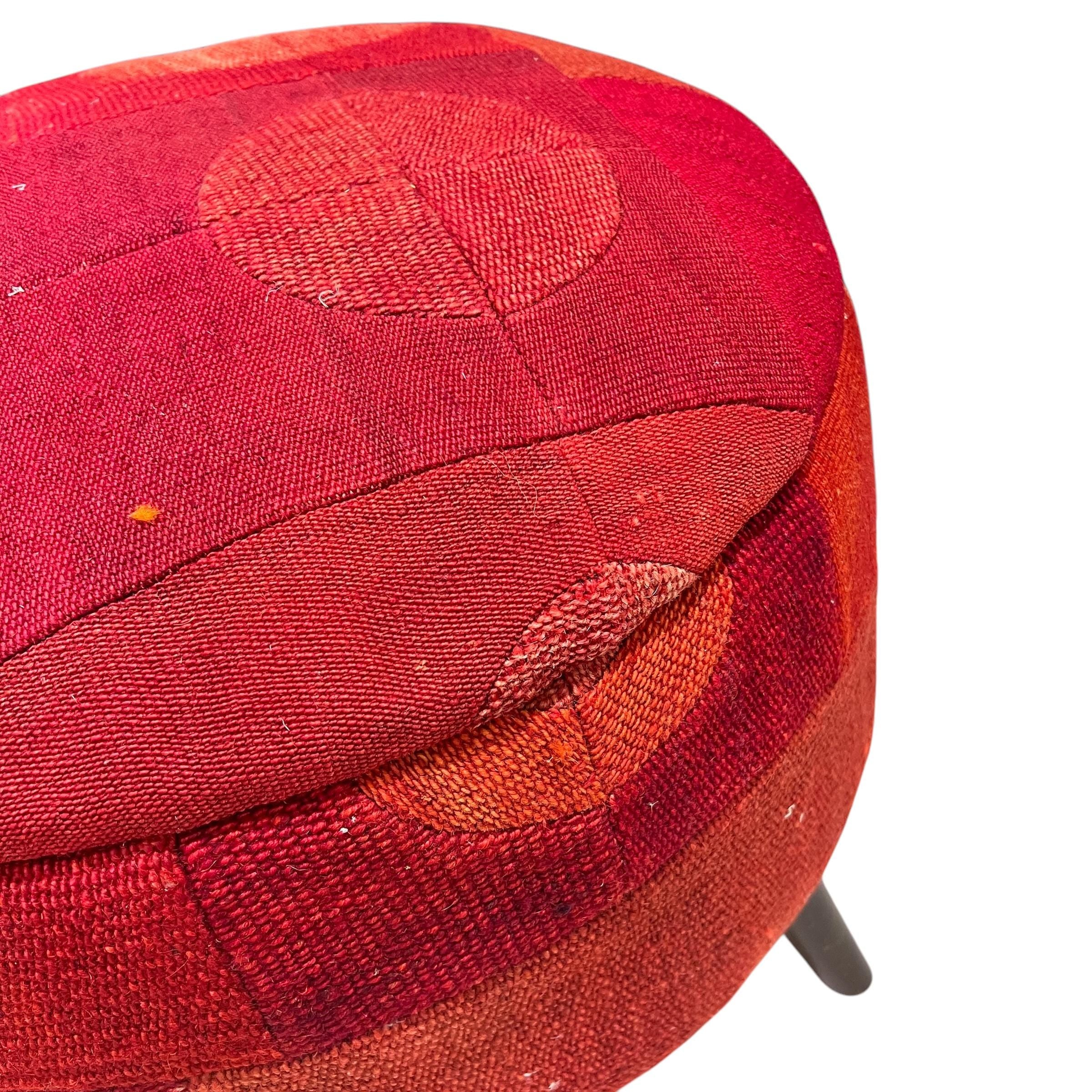 Mid-Century Medium Round Ottoman