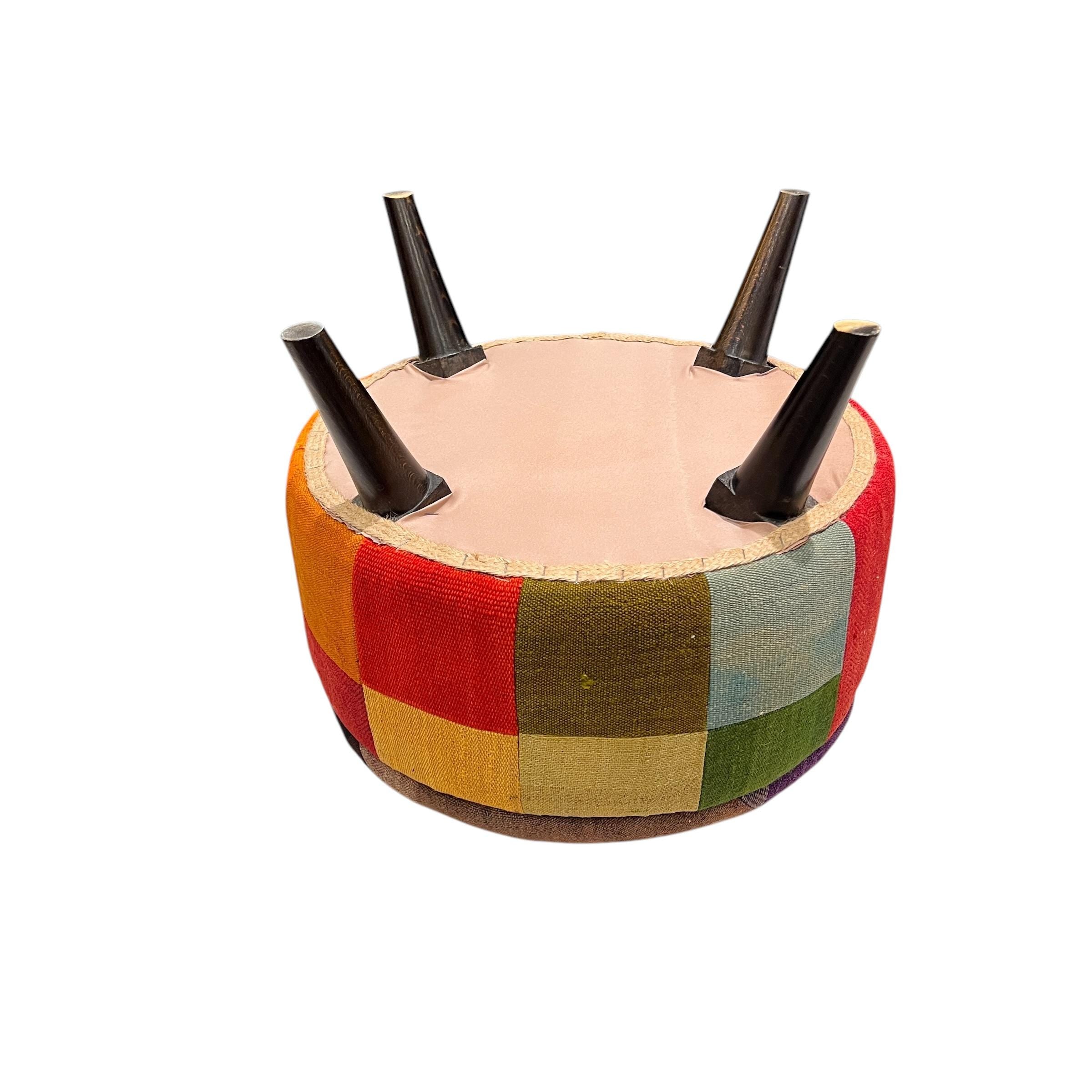 Mid-Century Medium Round Ottoman
