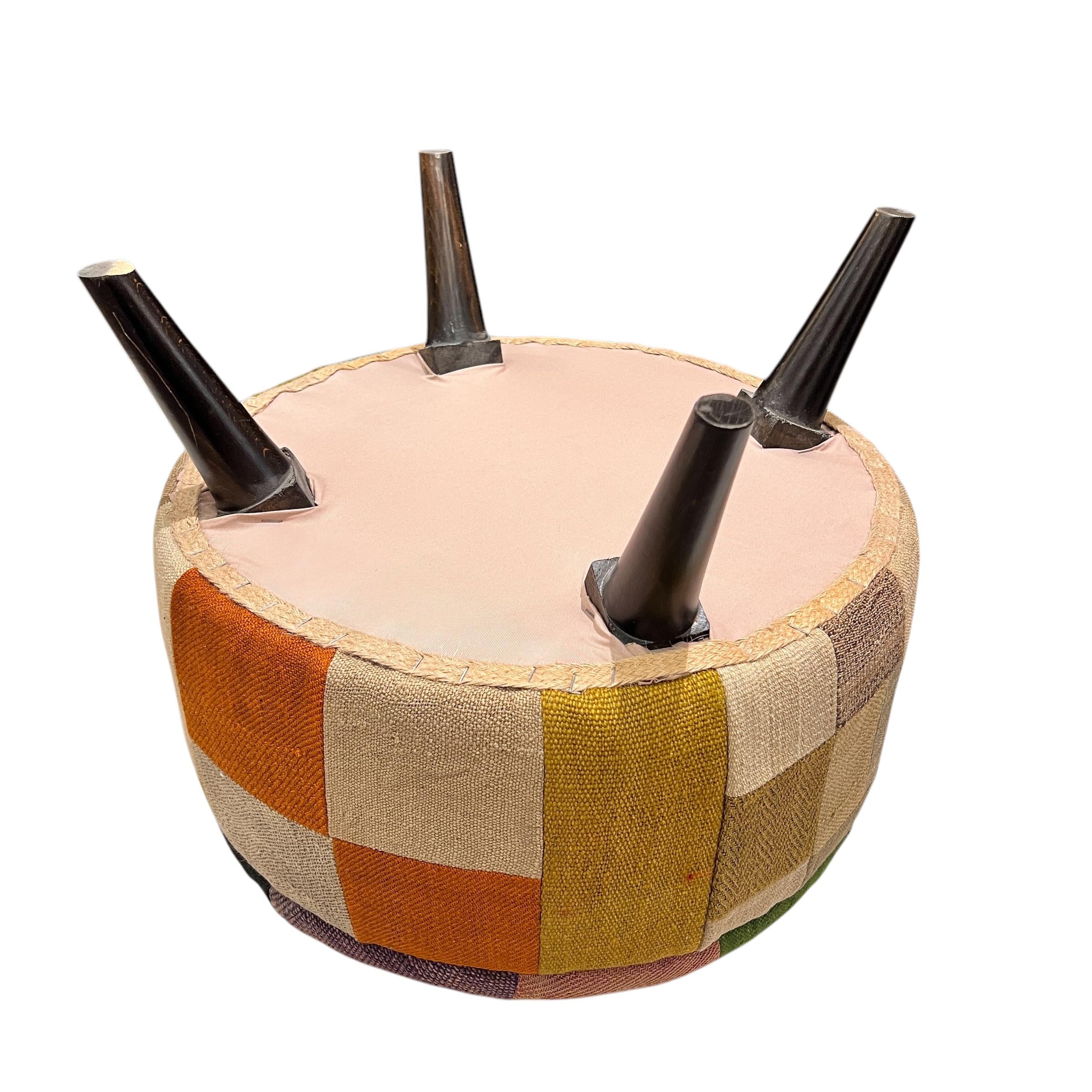 Mid-Century Medium Round Ottoman