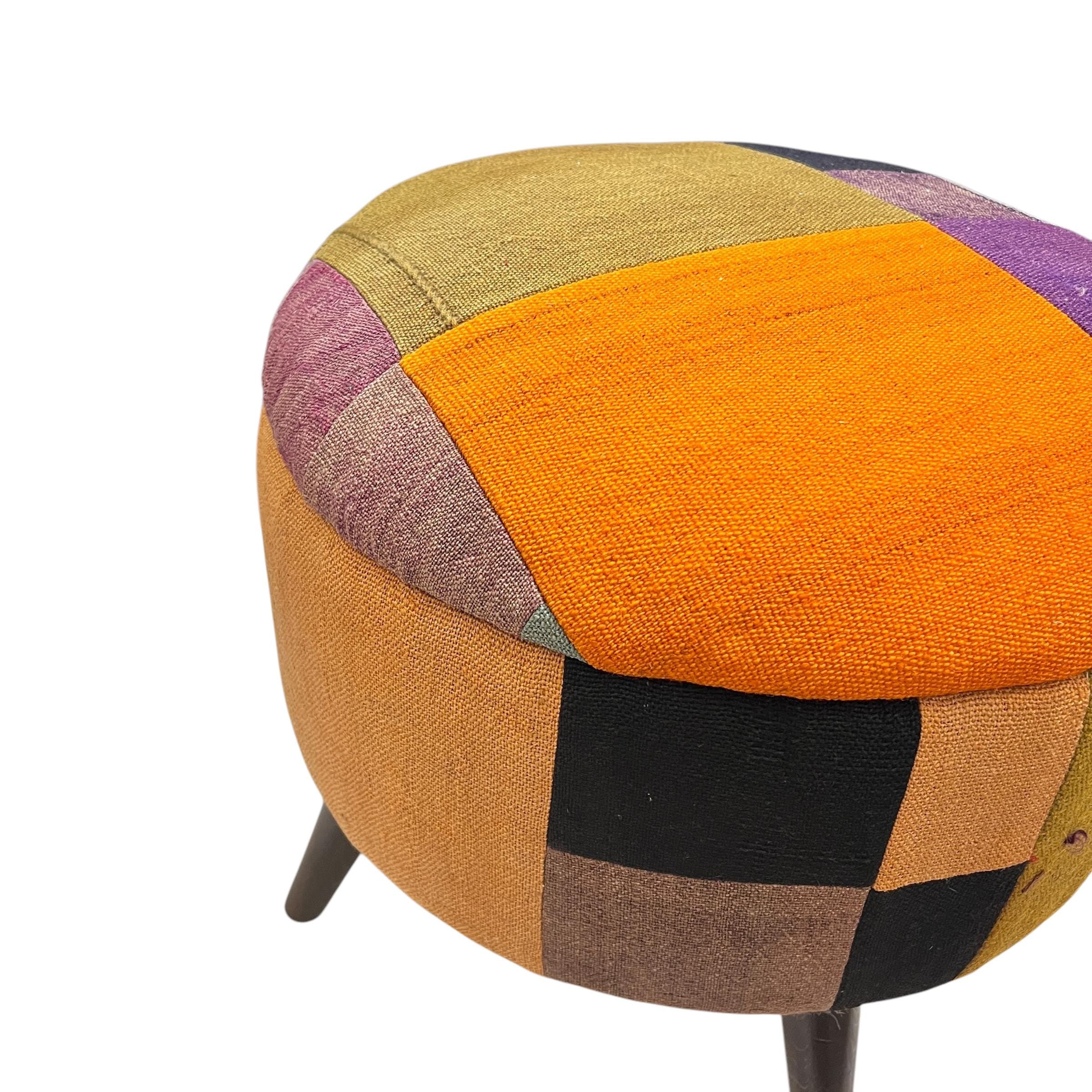 Mid-Century Medium Round Ottoman