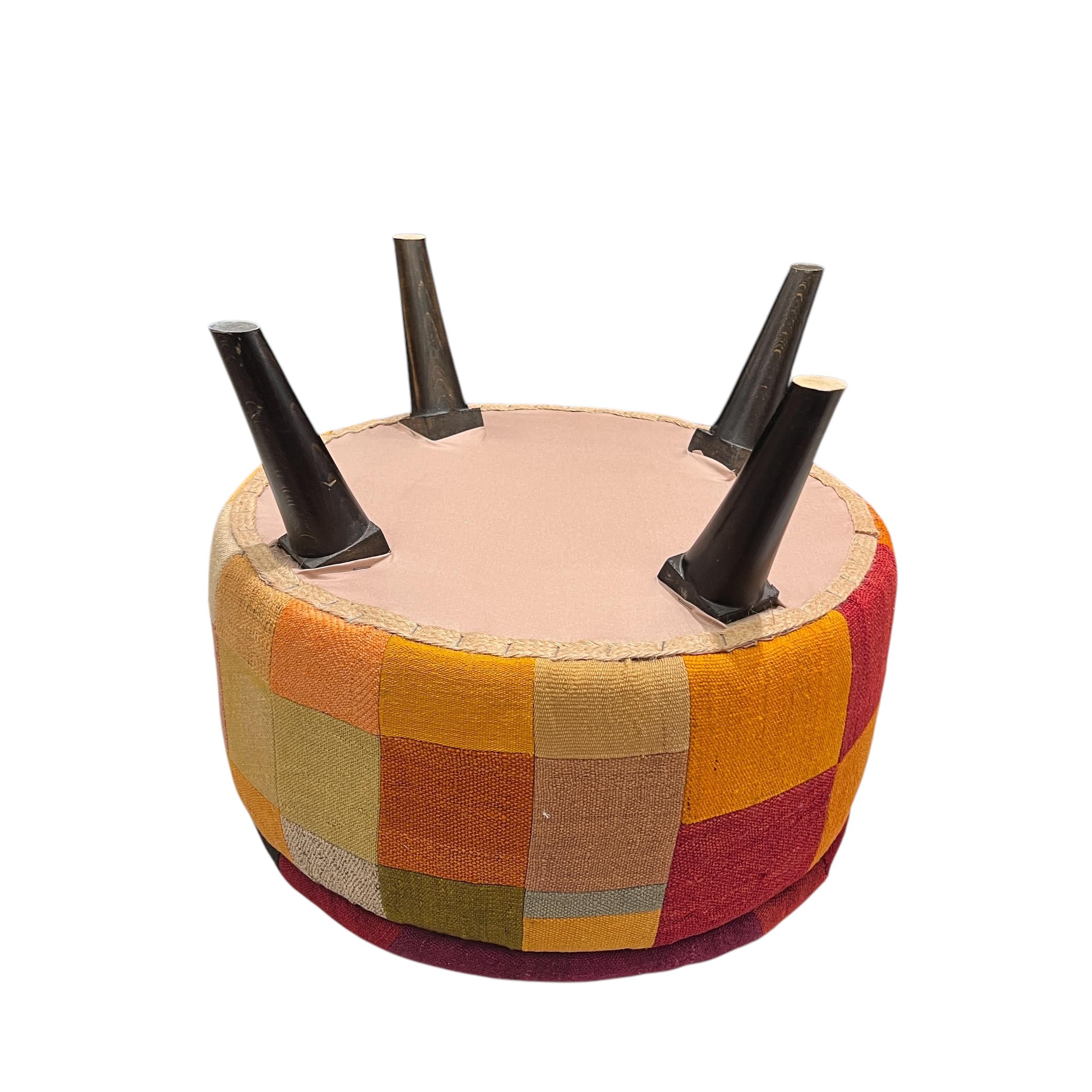 Mid-Century Medium Round Ottoman