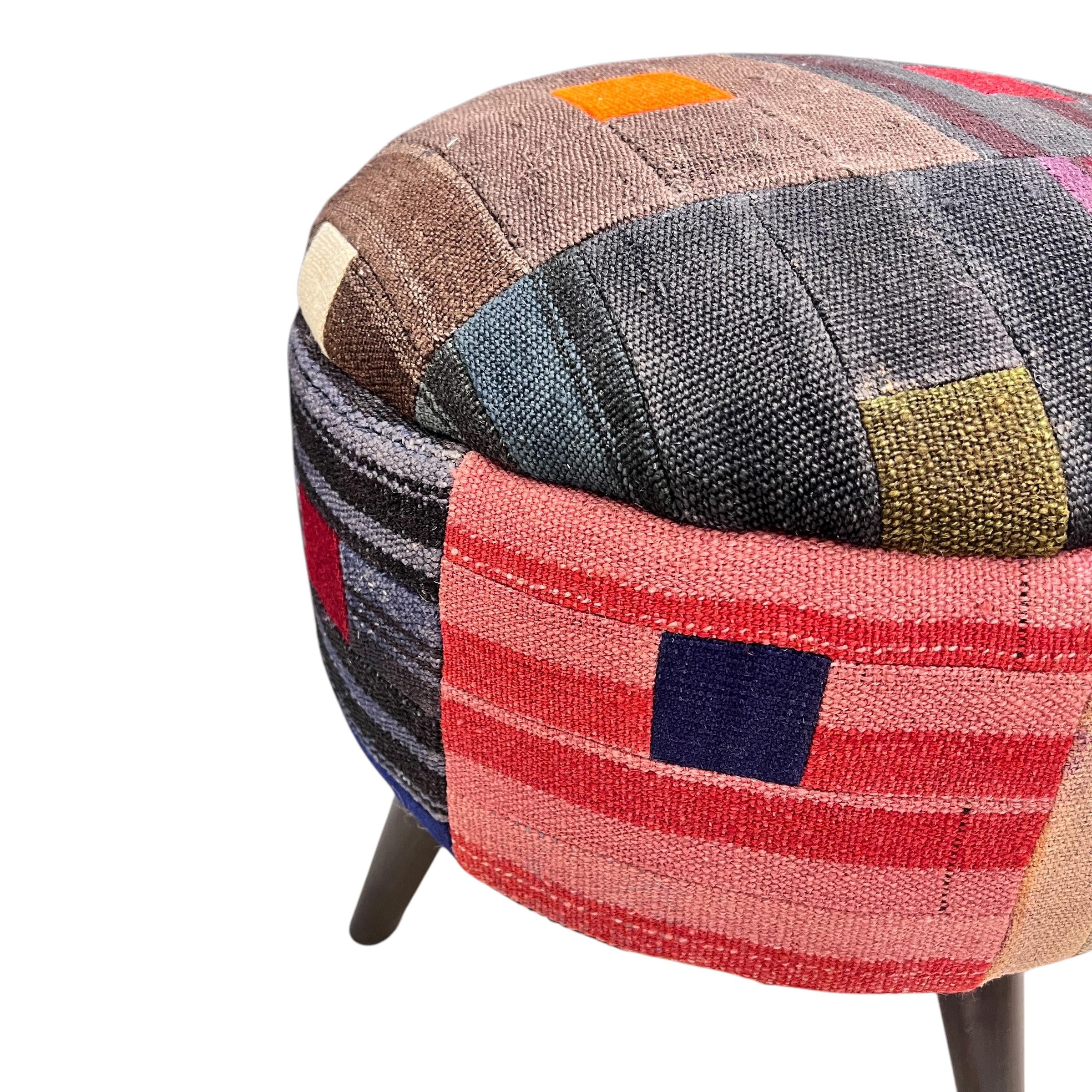 Mid-Century Modern Round Ottoman