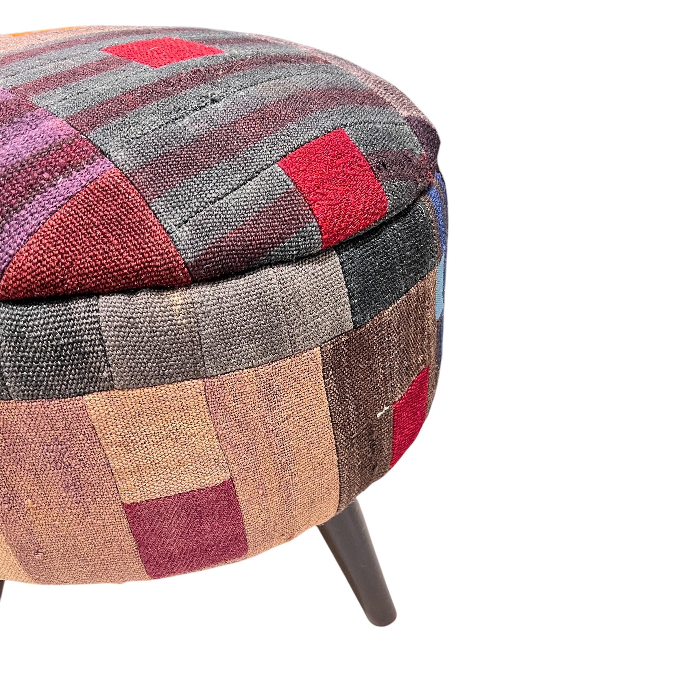 Mid-Century Modern Round Ottoman