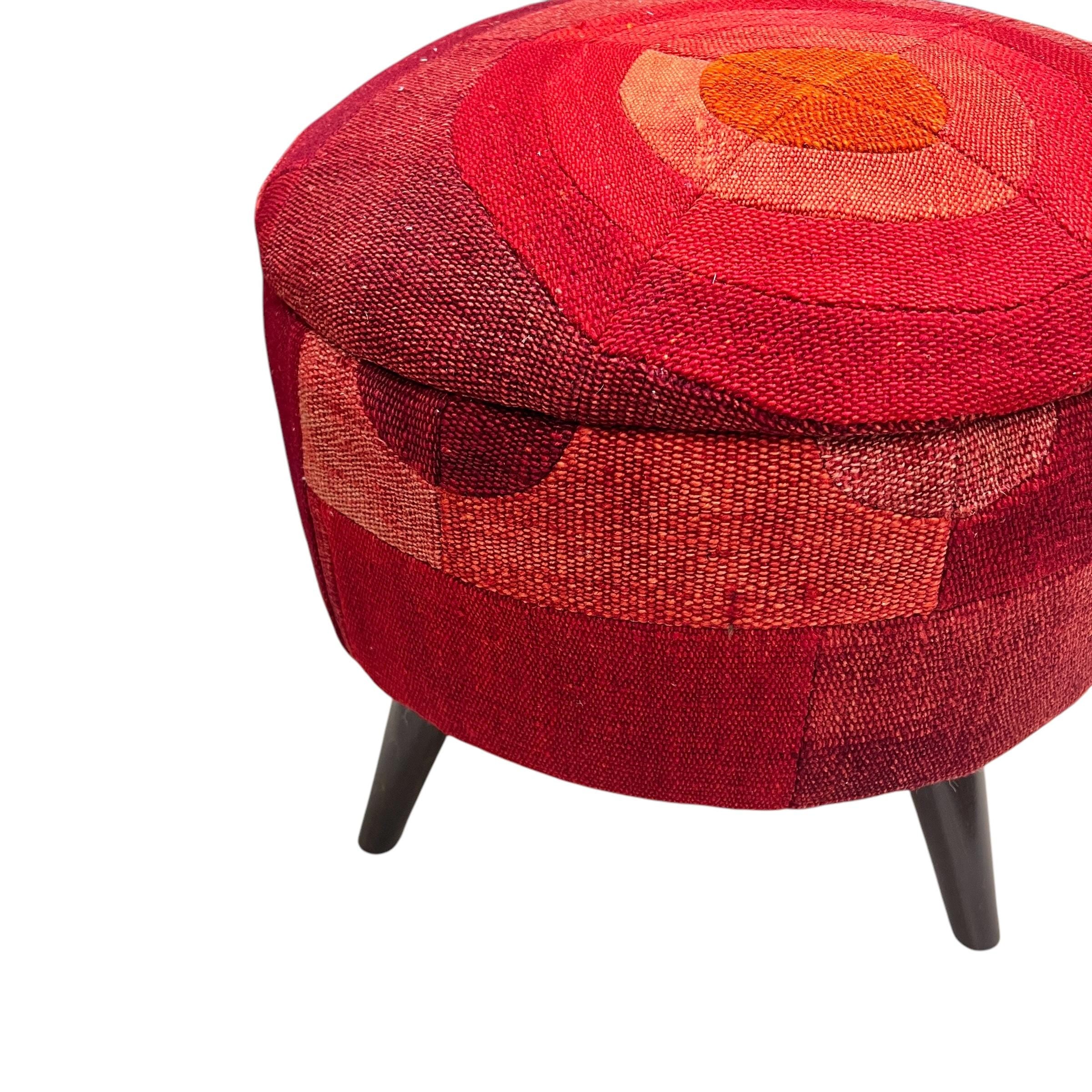 Mid-Century Modern Round Ottoman