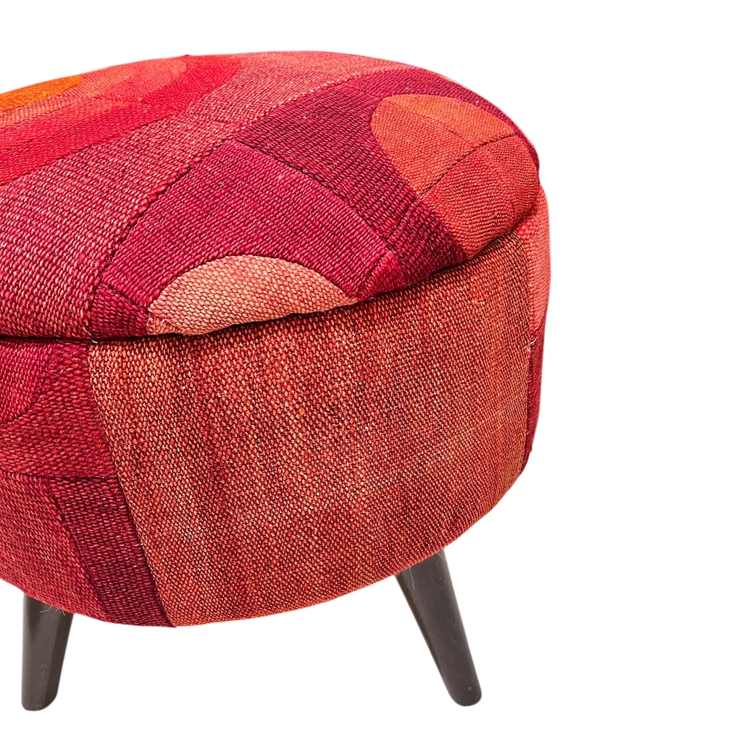 Mid-Century Modern Round Ottoman
