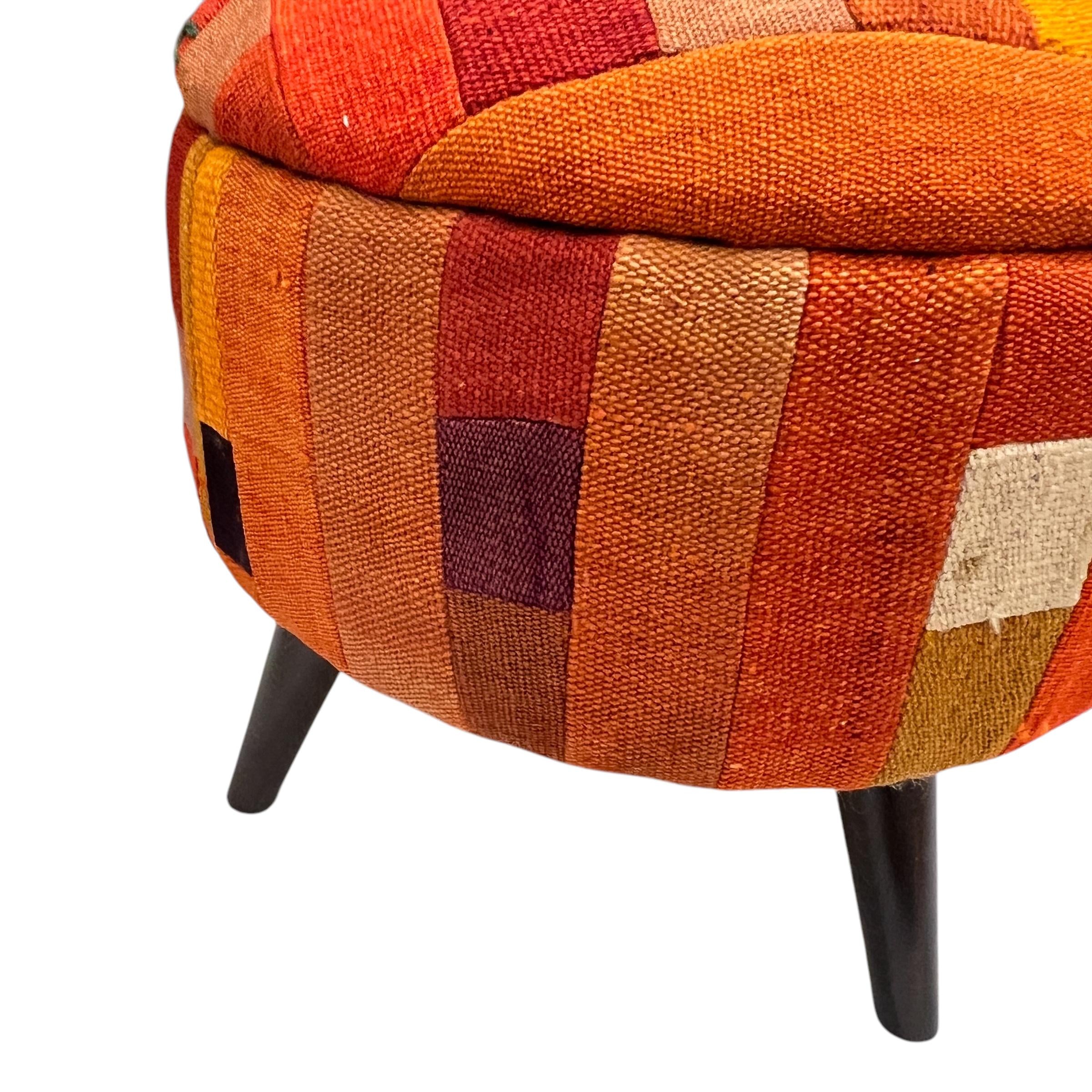 Mid-Century Round Ottoman