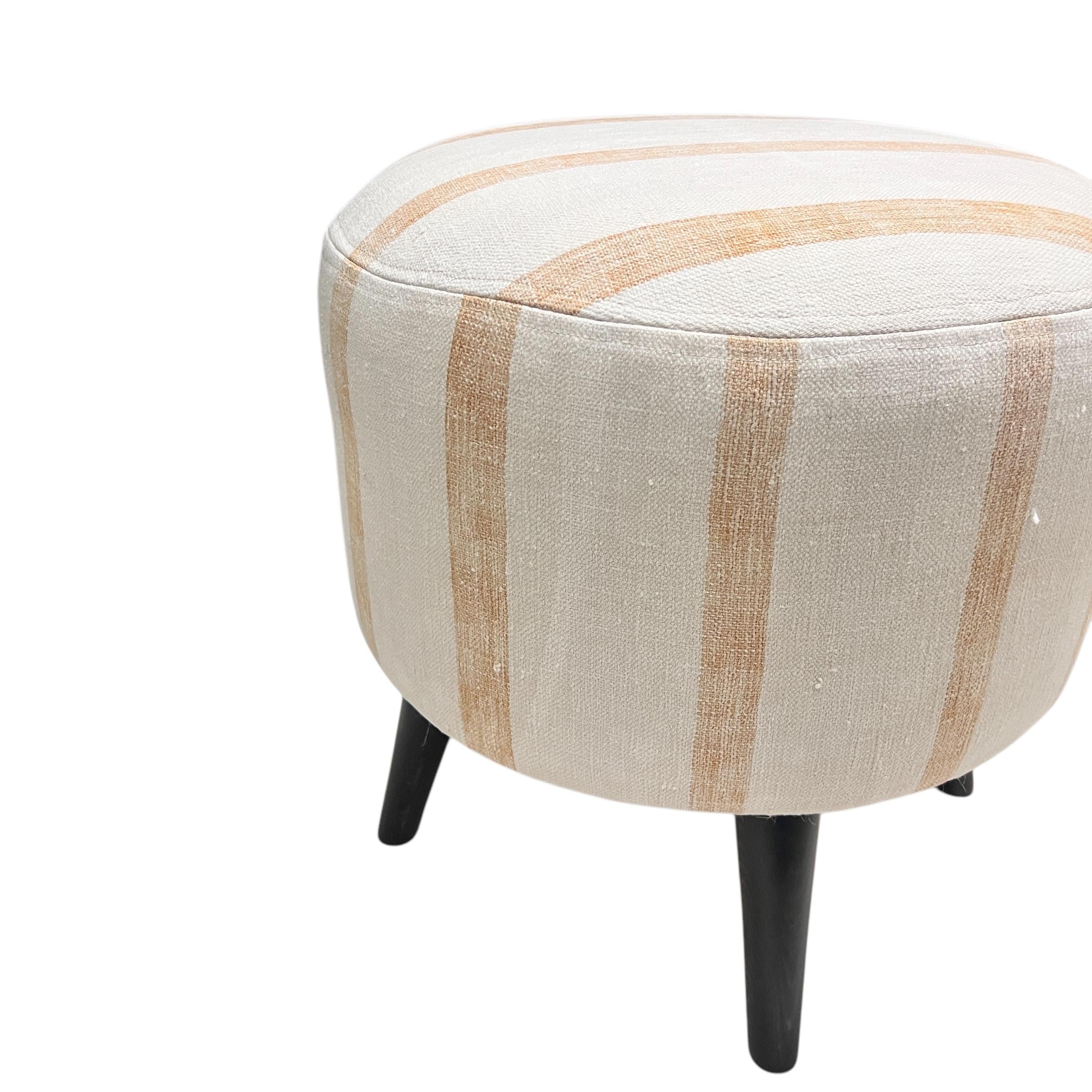 Stripe Kilim Small Ottoman