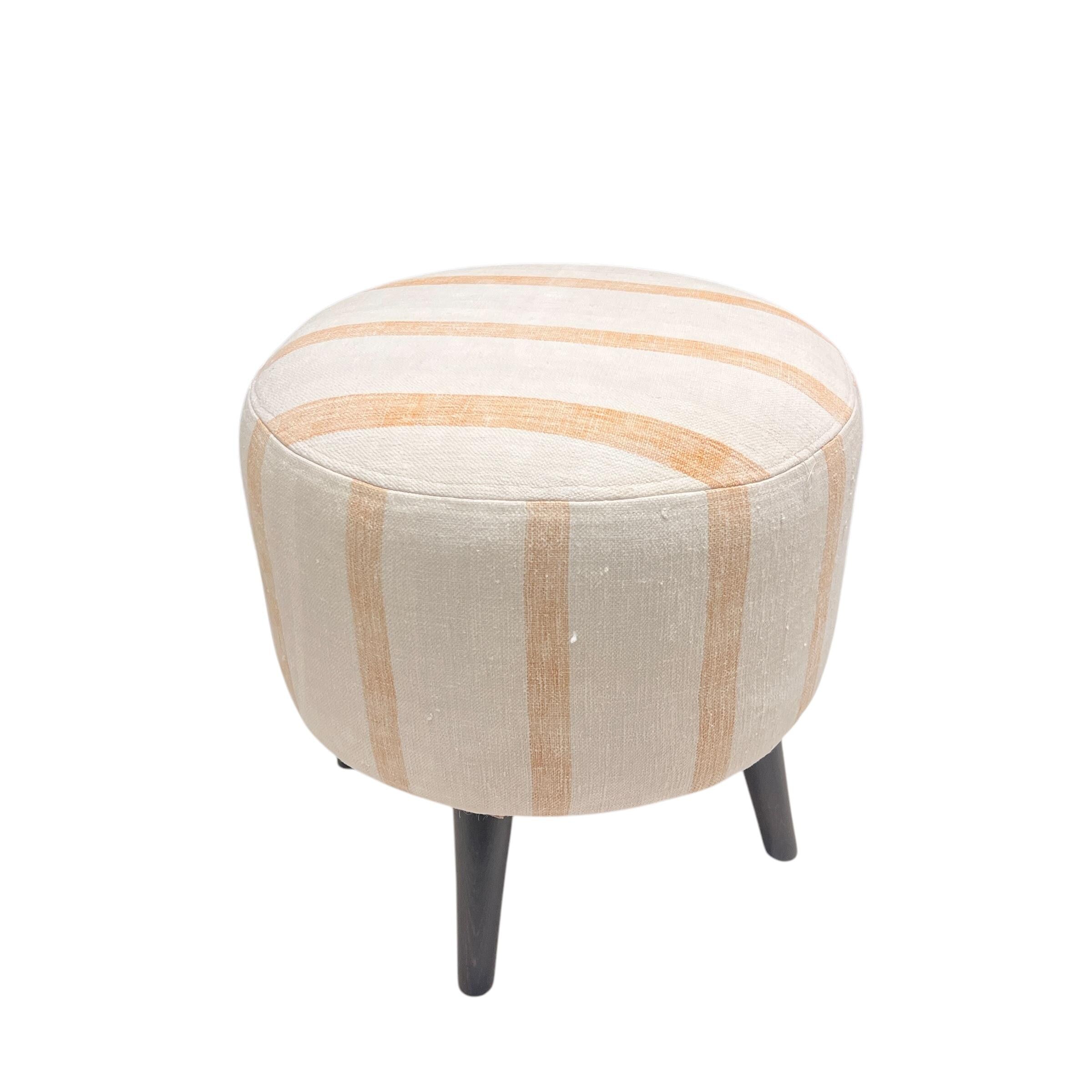 Stripe Kilim Small Ottoman