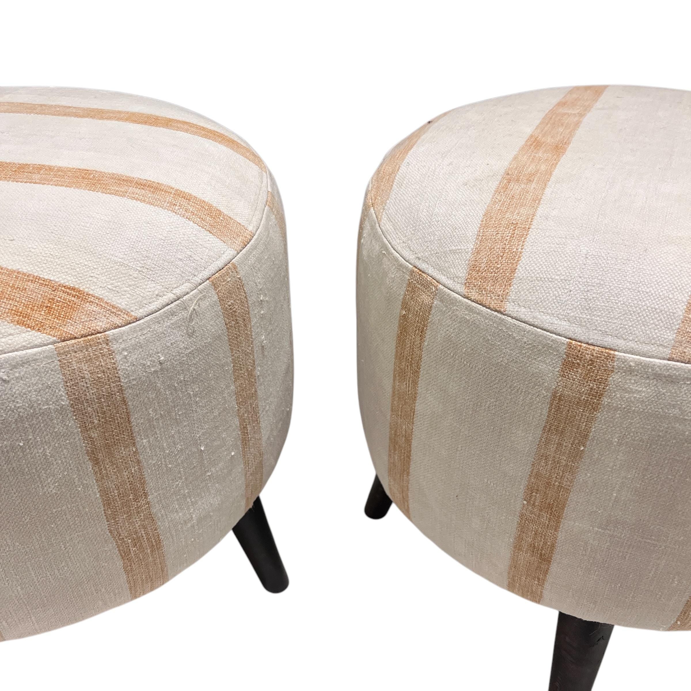 Stripe Kilim Small Ottoman