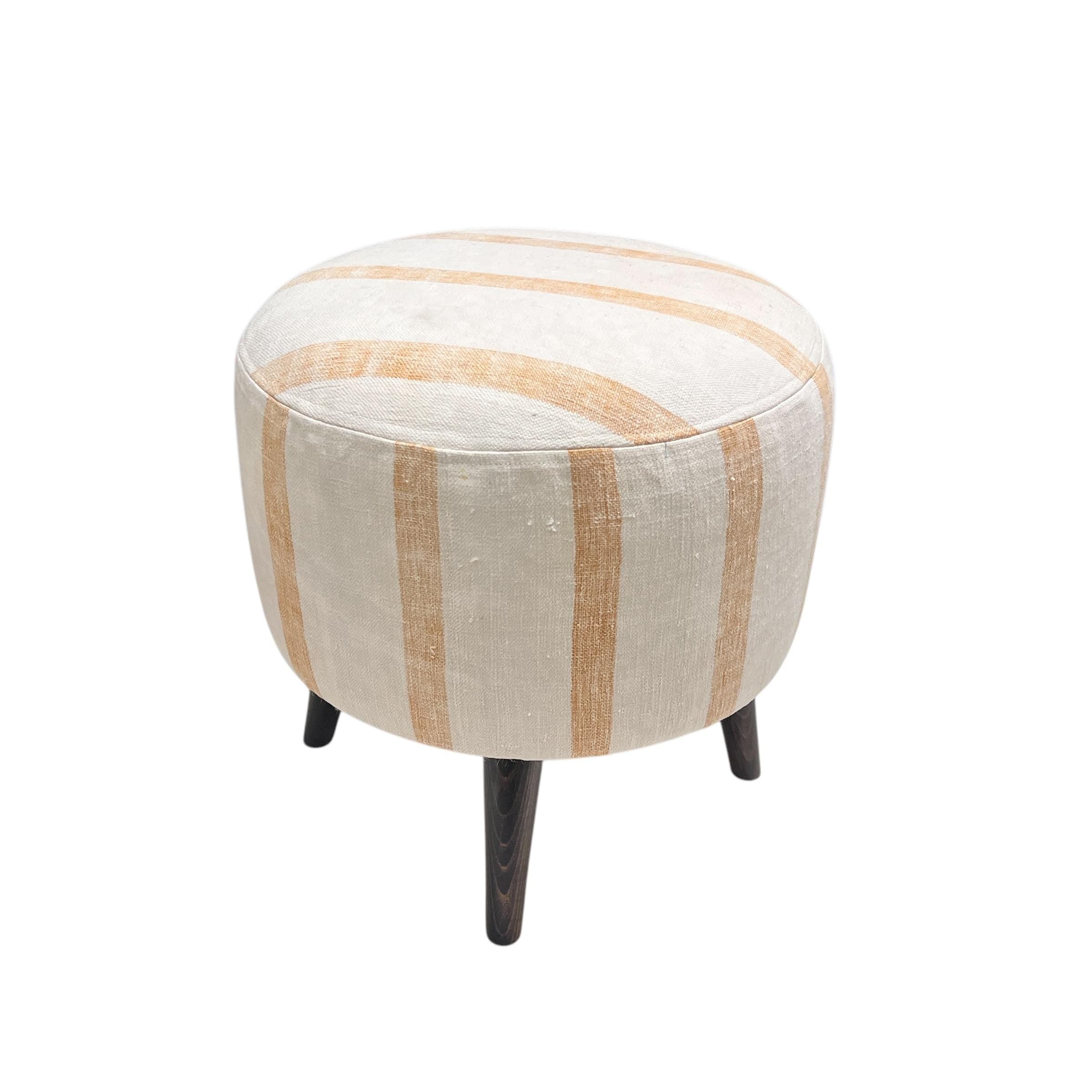 Stripe Kilim Small Ottoman