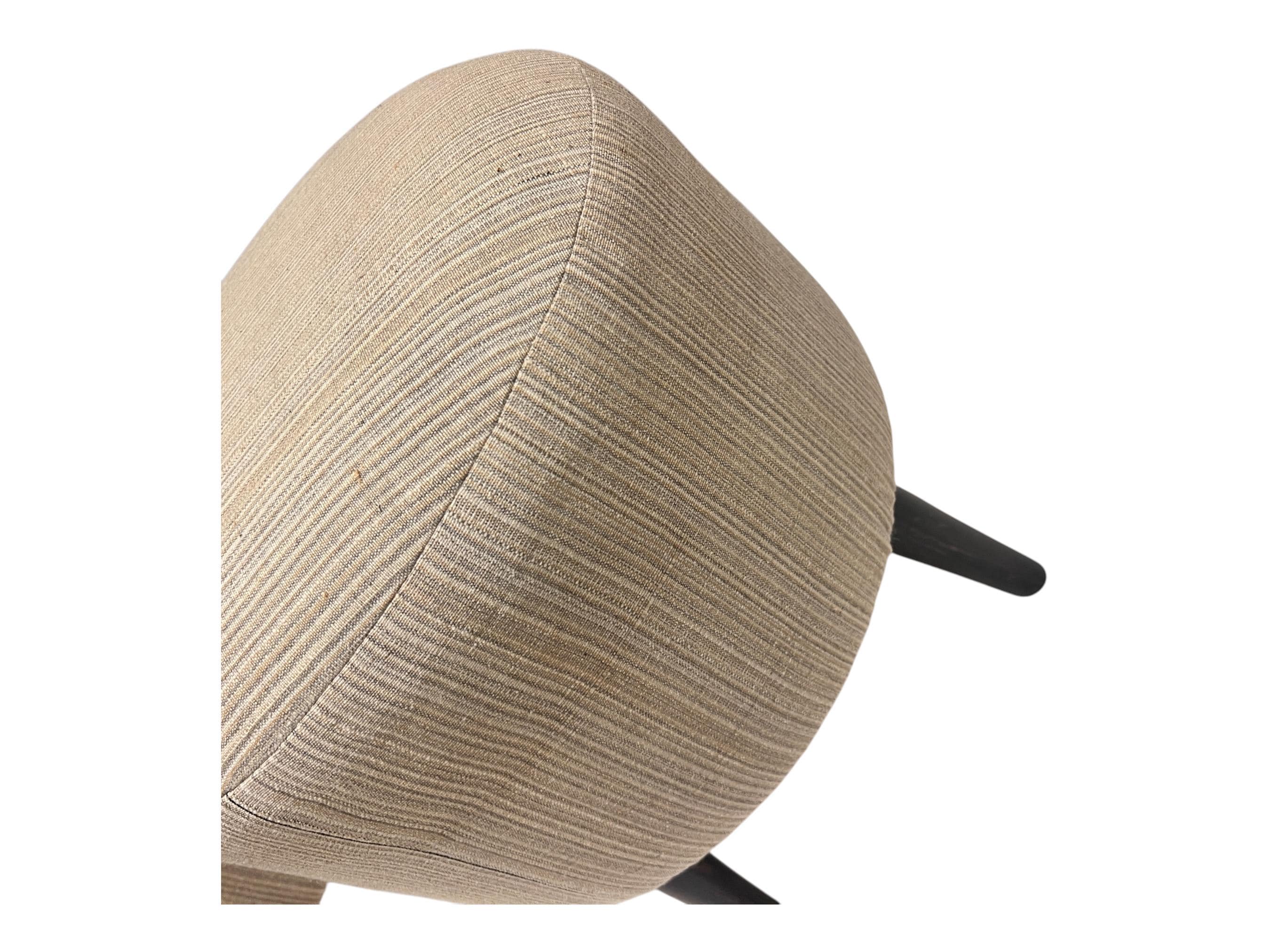 Stripe Kilim Small Round Ottoman