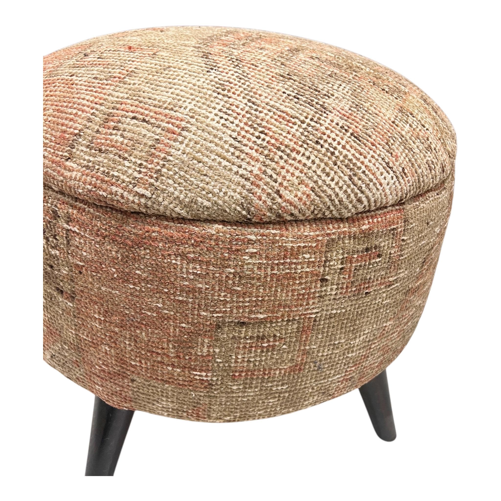 Vintage Rug Medium Round Ottoman