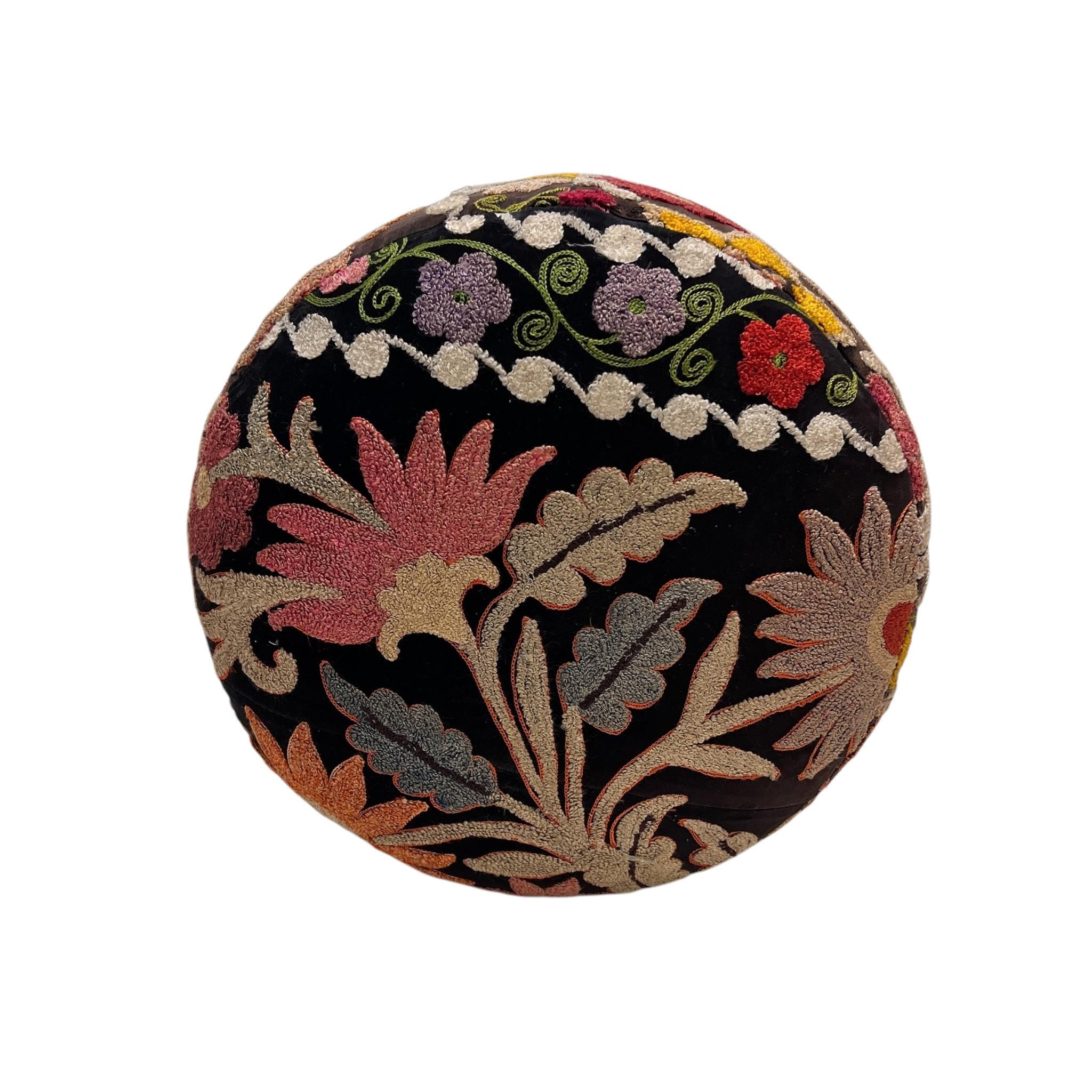 Vintage Suzani Small Round Ottoman