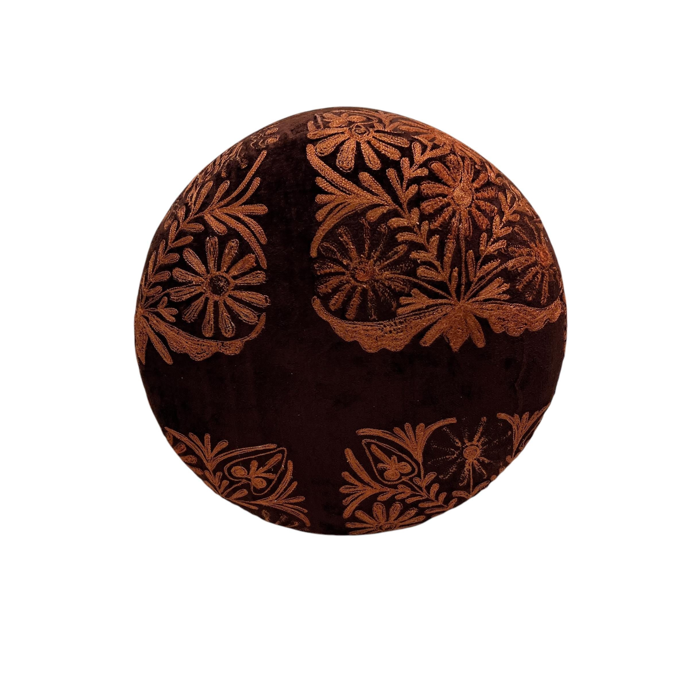 Vintage Suzani Small Round Ottoman