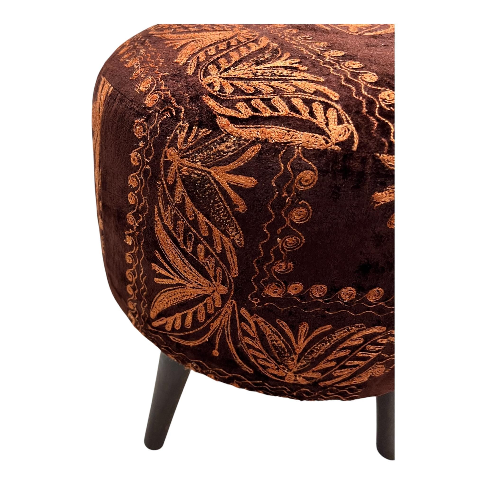 Vintage Suzani Small Round Ottoman