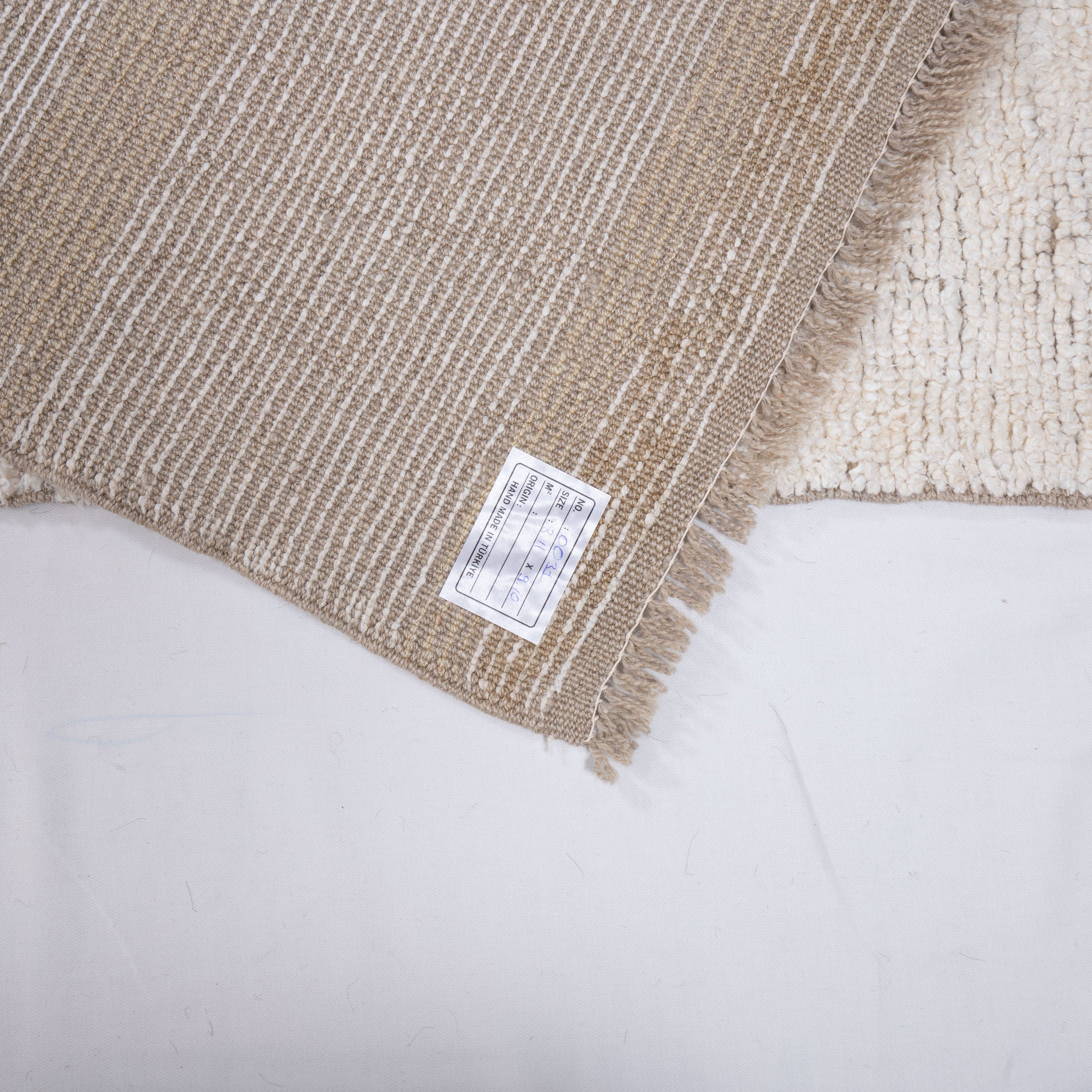 Contemporary TURKISH RUG up cycled from vintage HEMP and goat hair flat weaves