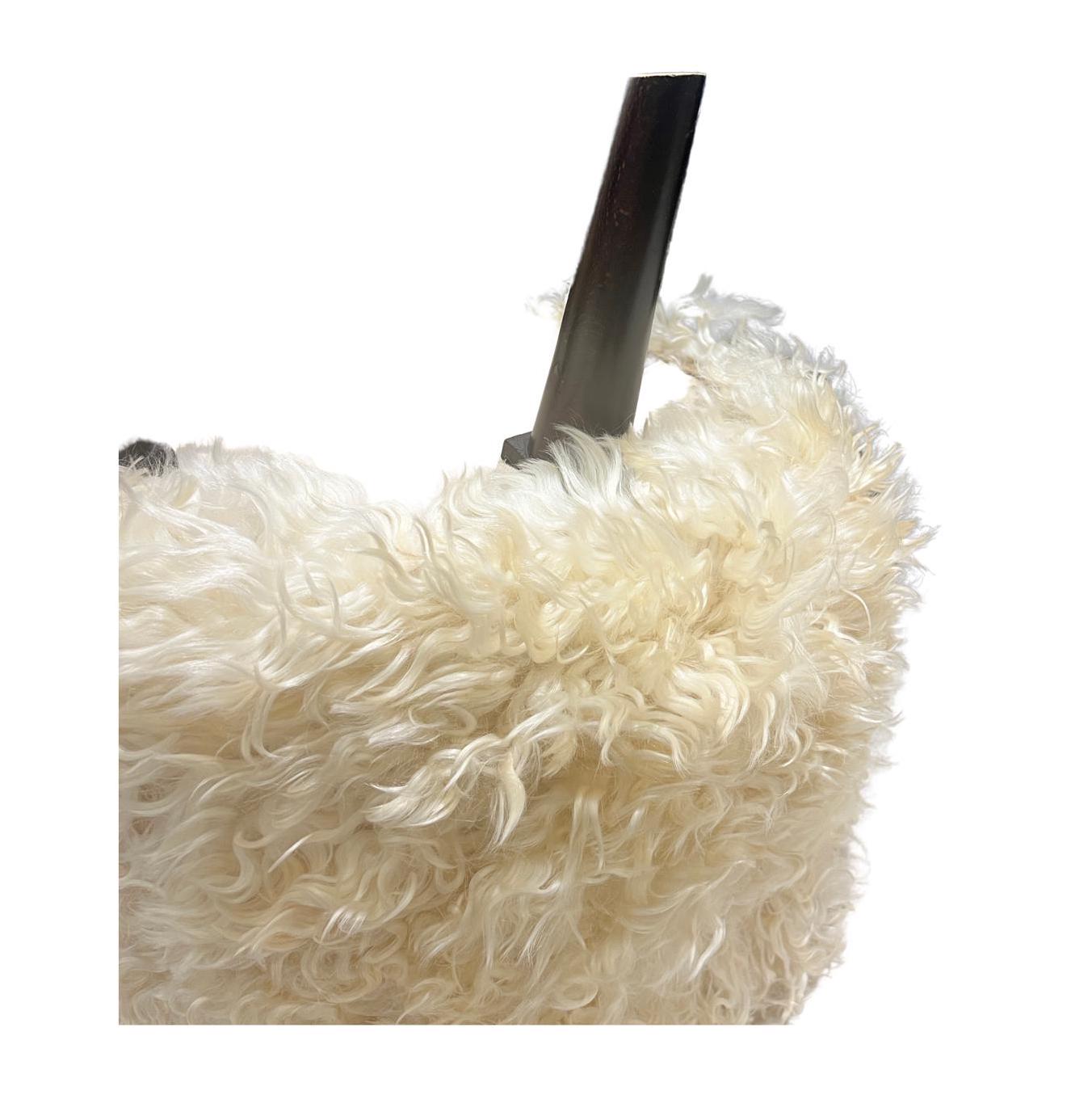 ANGORA HIDE  OTTOMAN