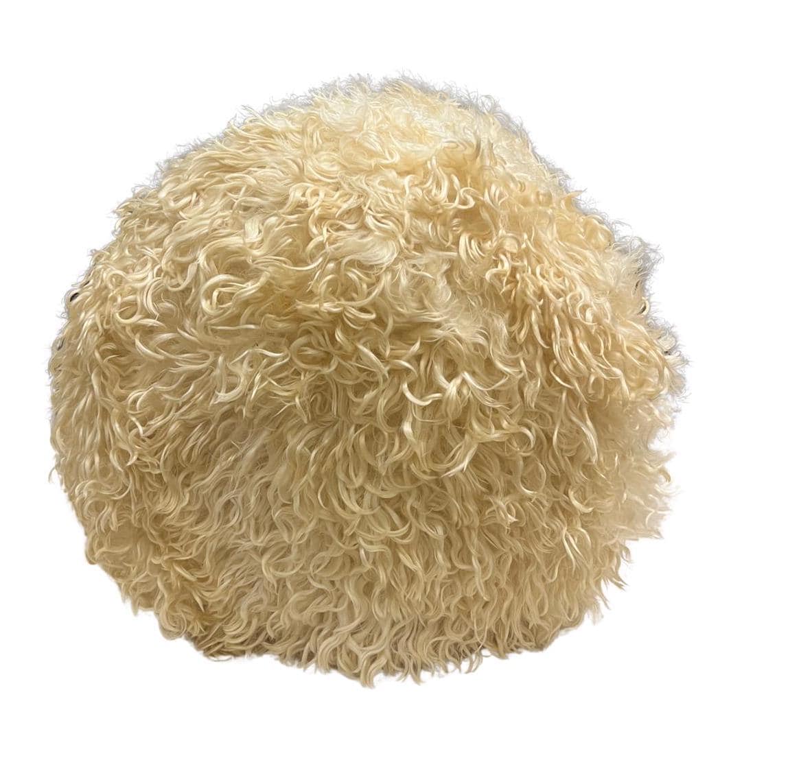 ANGORA HIDE  OTTOMAN