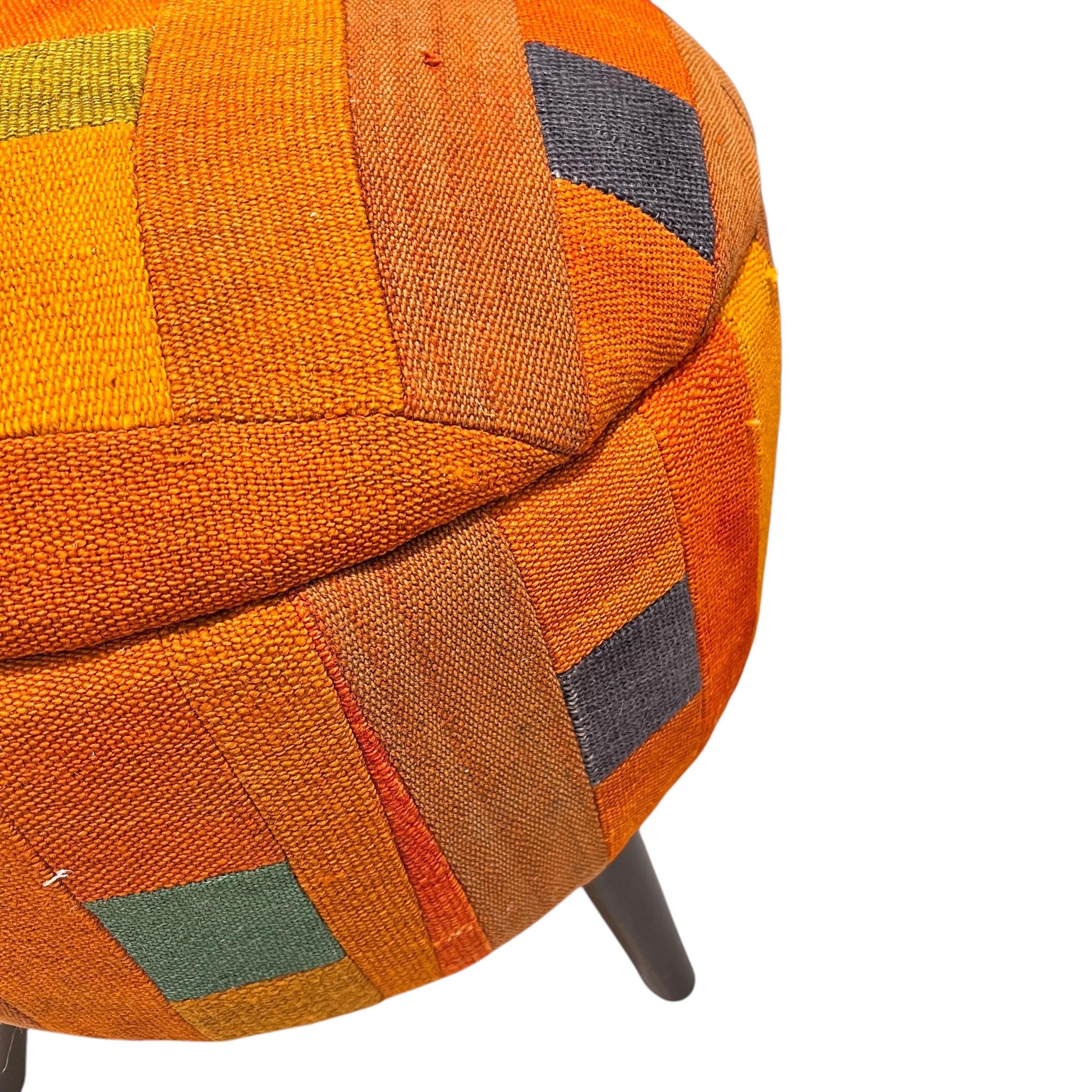Mid-Century Medium Round Ottoman