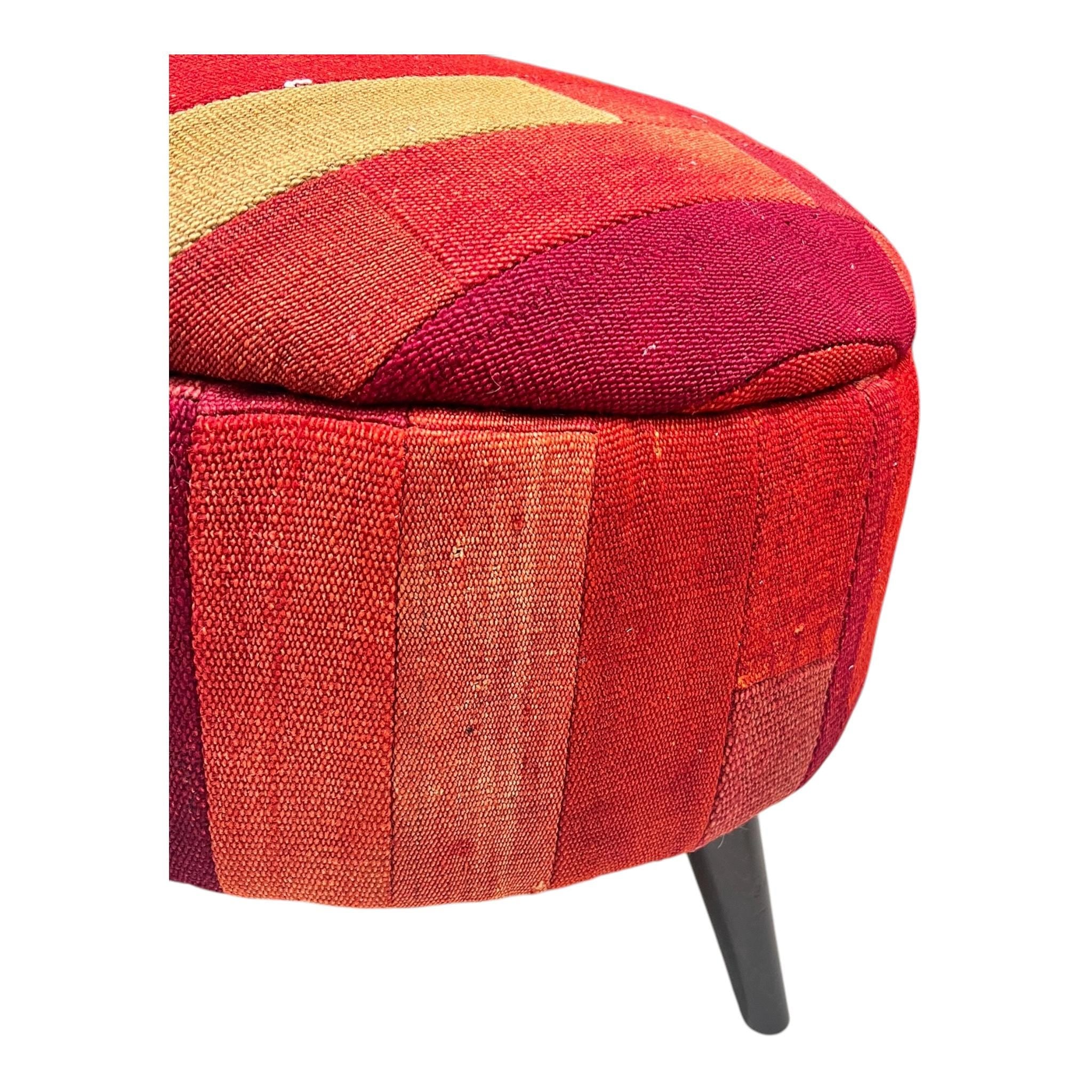 Mid-Century Medium Round Ottoman