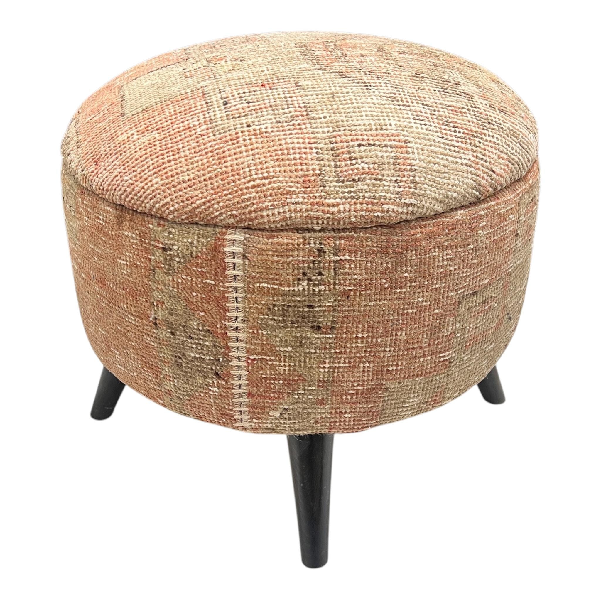 Vintage Rug Medium Round Ottoman